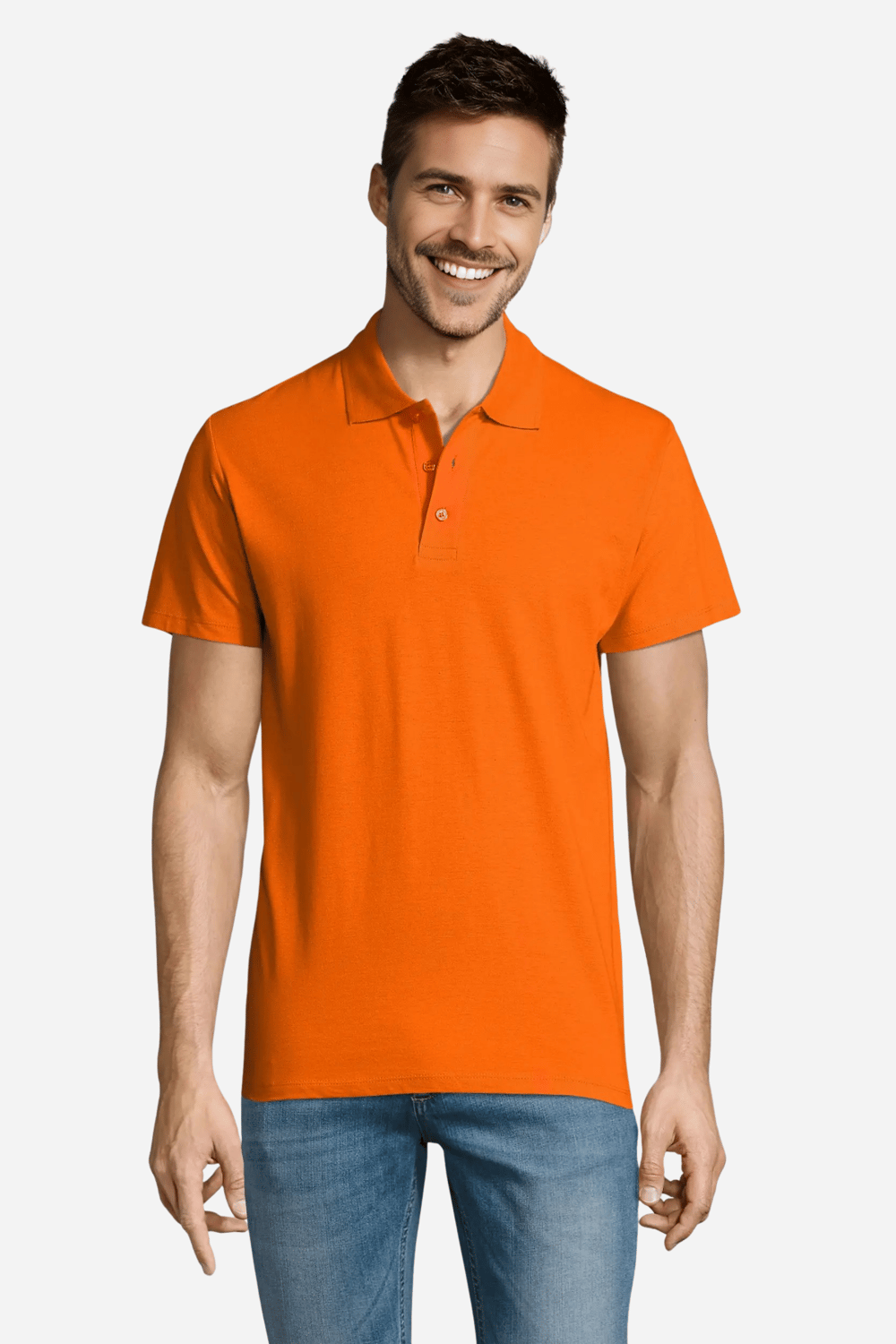 Turuncu Pamuklu Ve Kısa Kollu Kadın/Erkek Unisex Polo Yaka Tişört