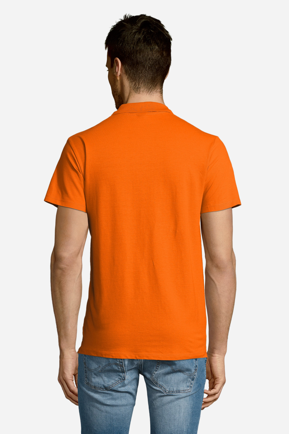 Turuncu Pamuklu Ve Kısa Kollu Kadın/Erkek Unisex Polo Yaka Tişört