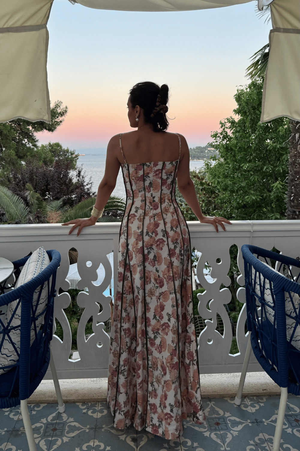 Askılı Desenli Elbise
