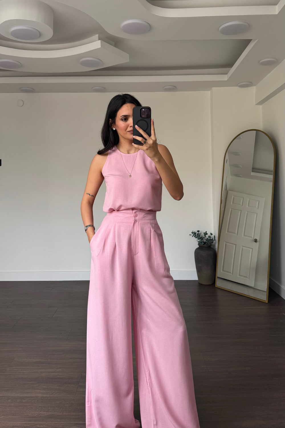 Bluz Pantolon Takım-Pembe