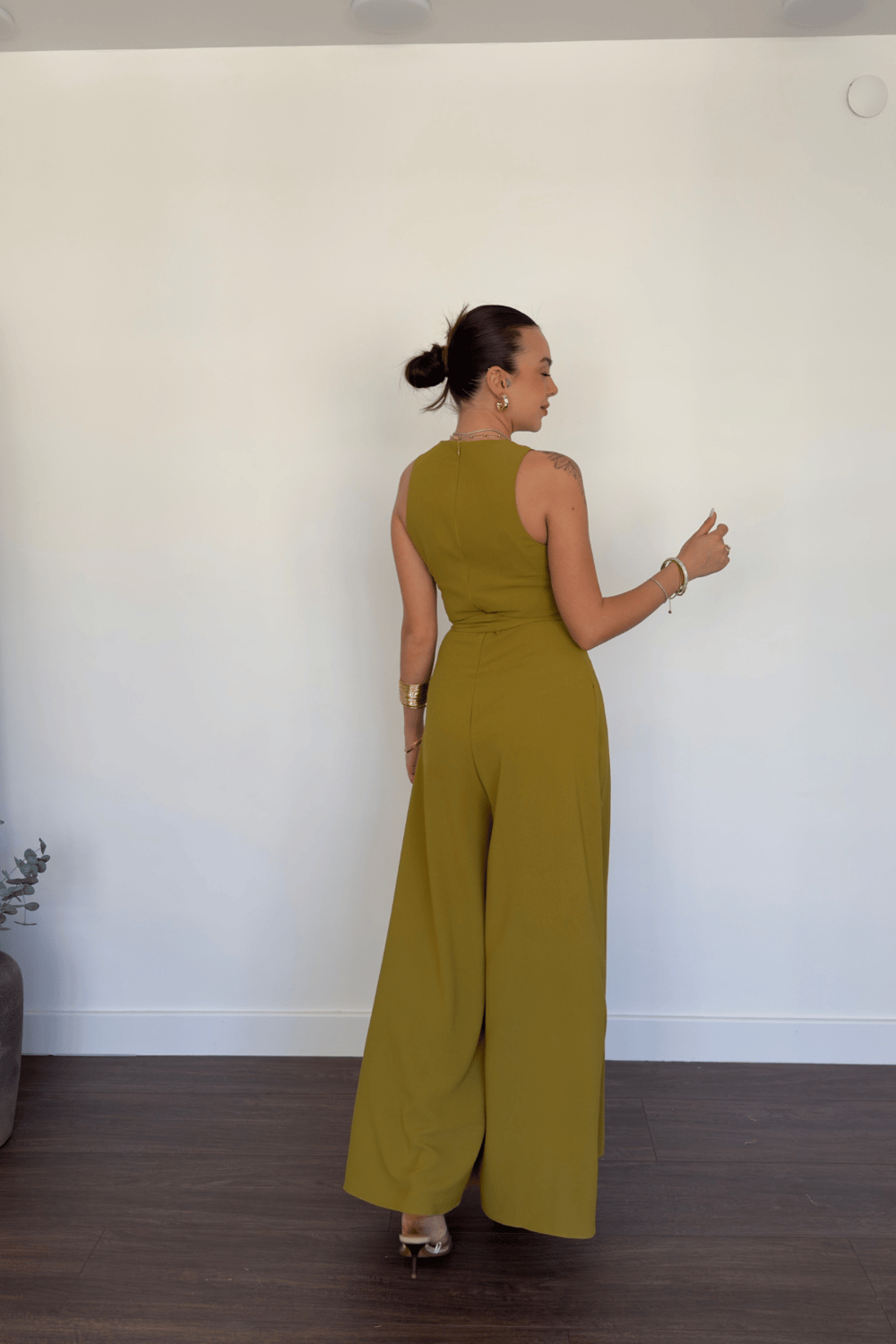 Kuşak Detaylı Tulum-Y.Yeşili