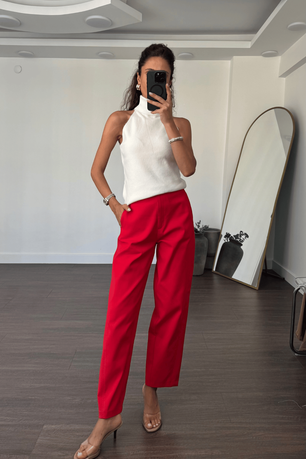 Marka Model Pantolon-Kırmızı
