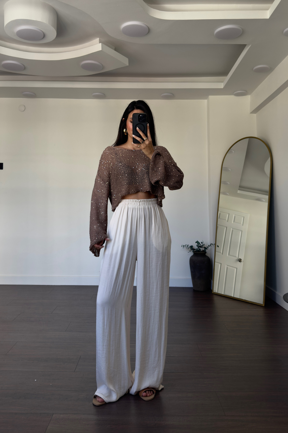Merserize Pullu Crop Bluz-Vizon