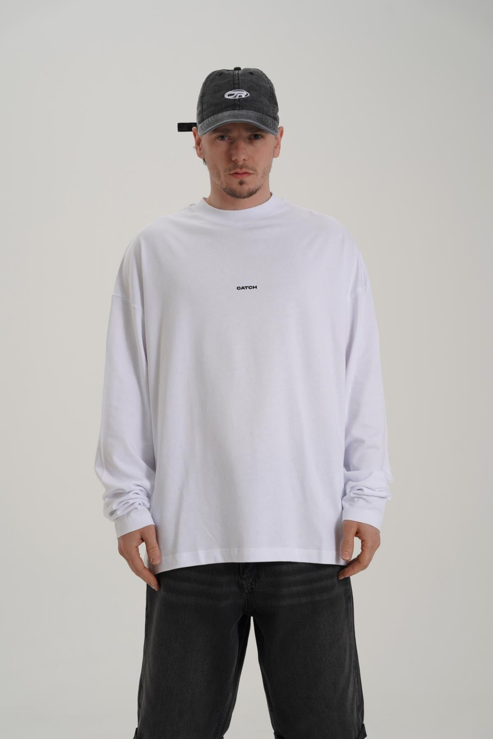 Baskılı Beyaz Oversize Longsleeve CT01 K734