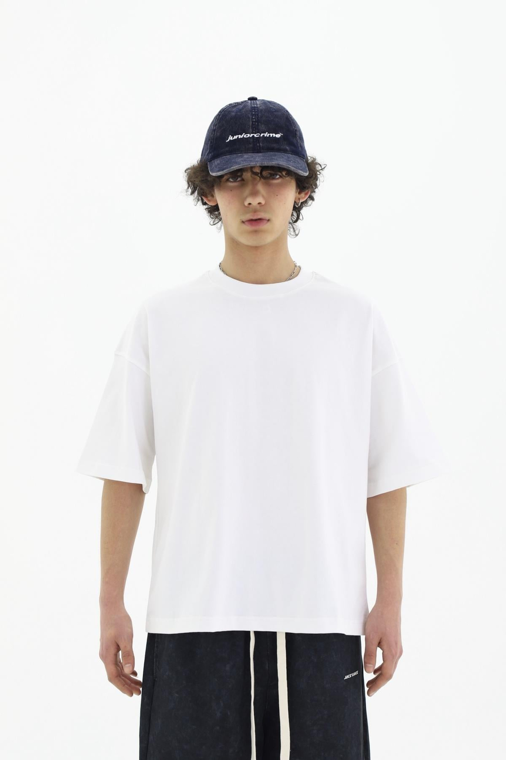 JR Beyaz Boxy Fit Basic Oversize Tshirt