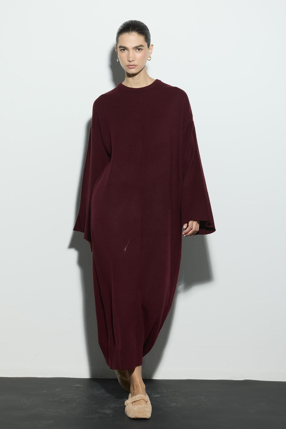 EFFORTLESS TRİKO ELBİSE BORDO