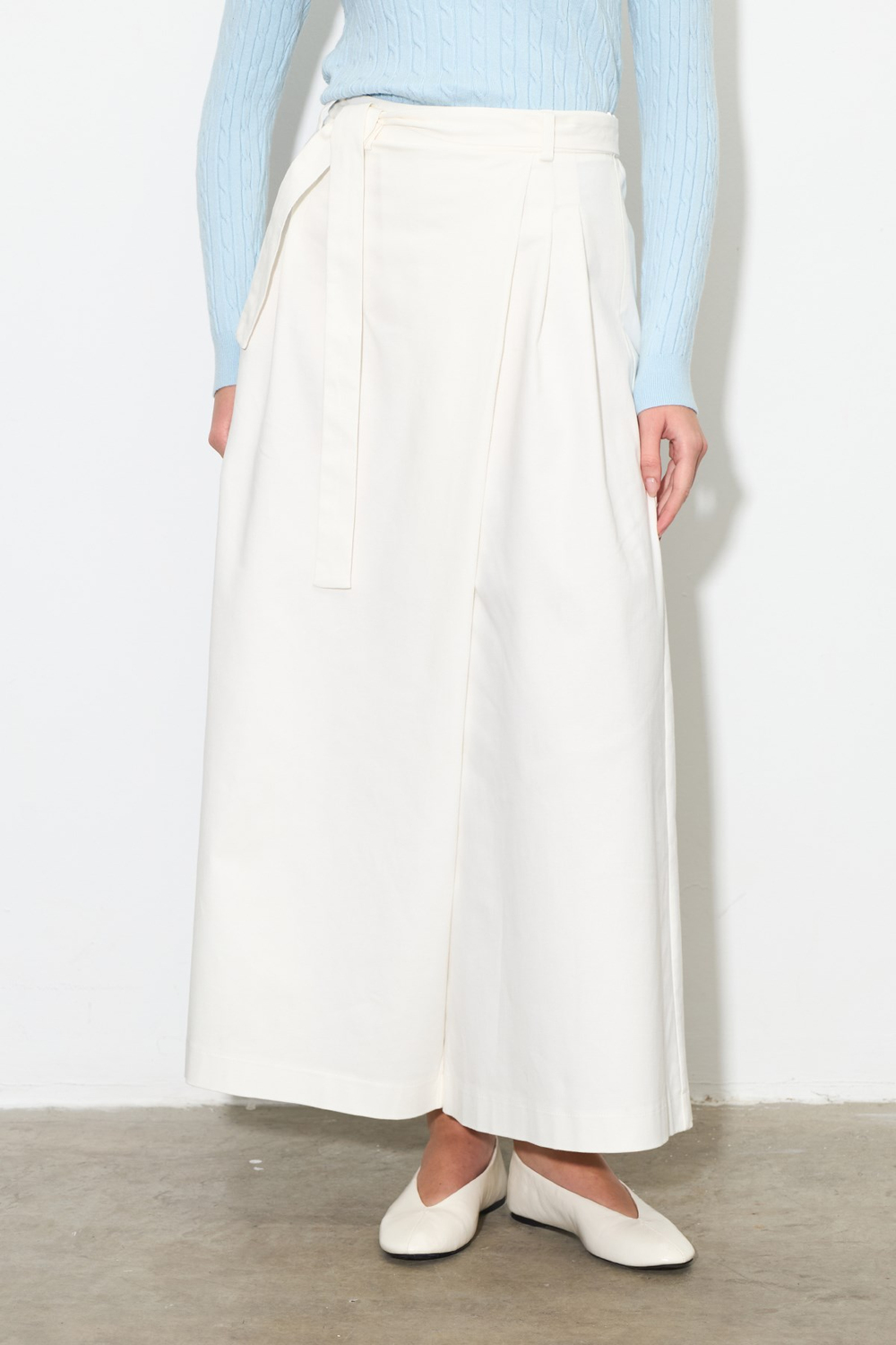 Gabardin Pantolon Etek Ekru