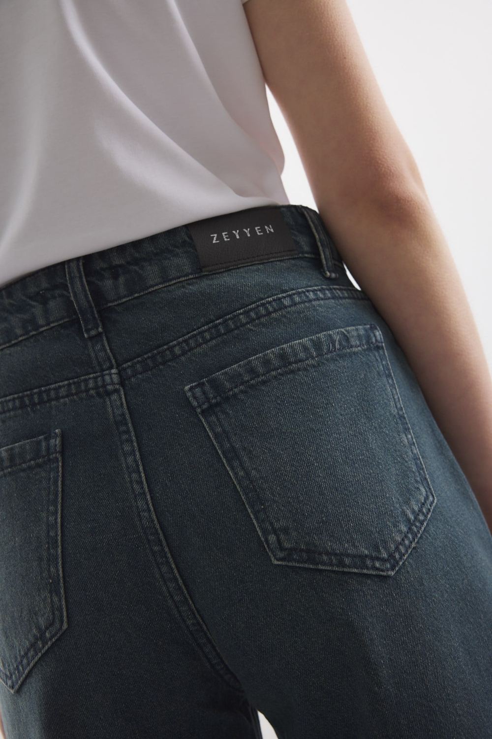 RELAXED KESİM WIDE LEG JEAN YEŞİL TİNTLİ