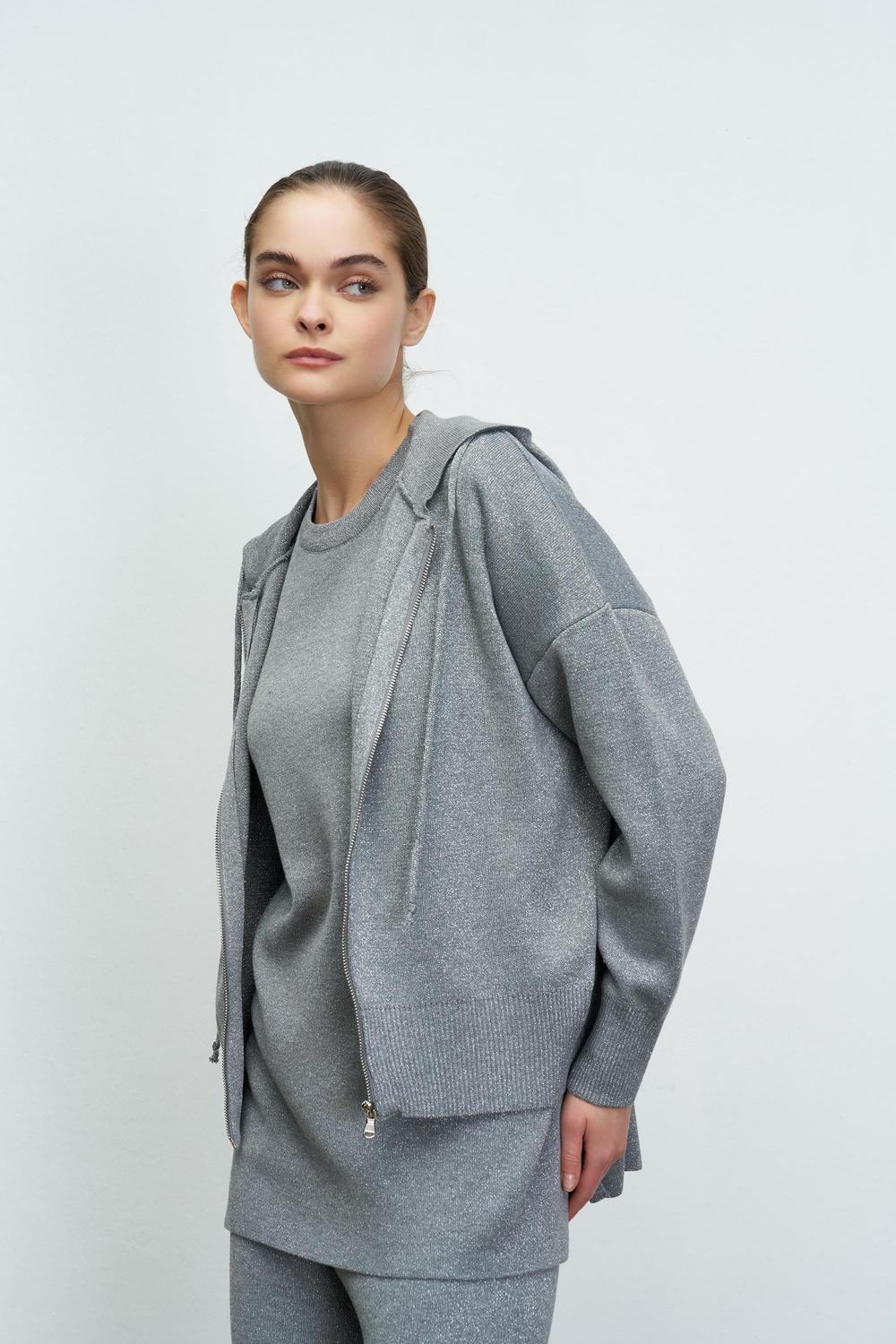 SİMLİ CROP HIRKA GÜMÜŞ