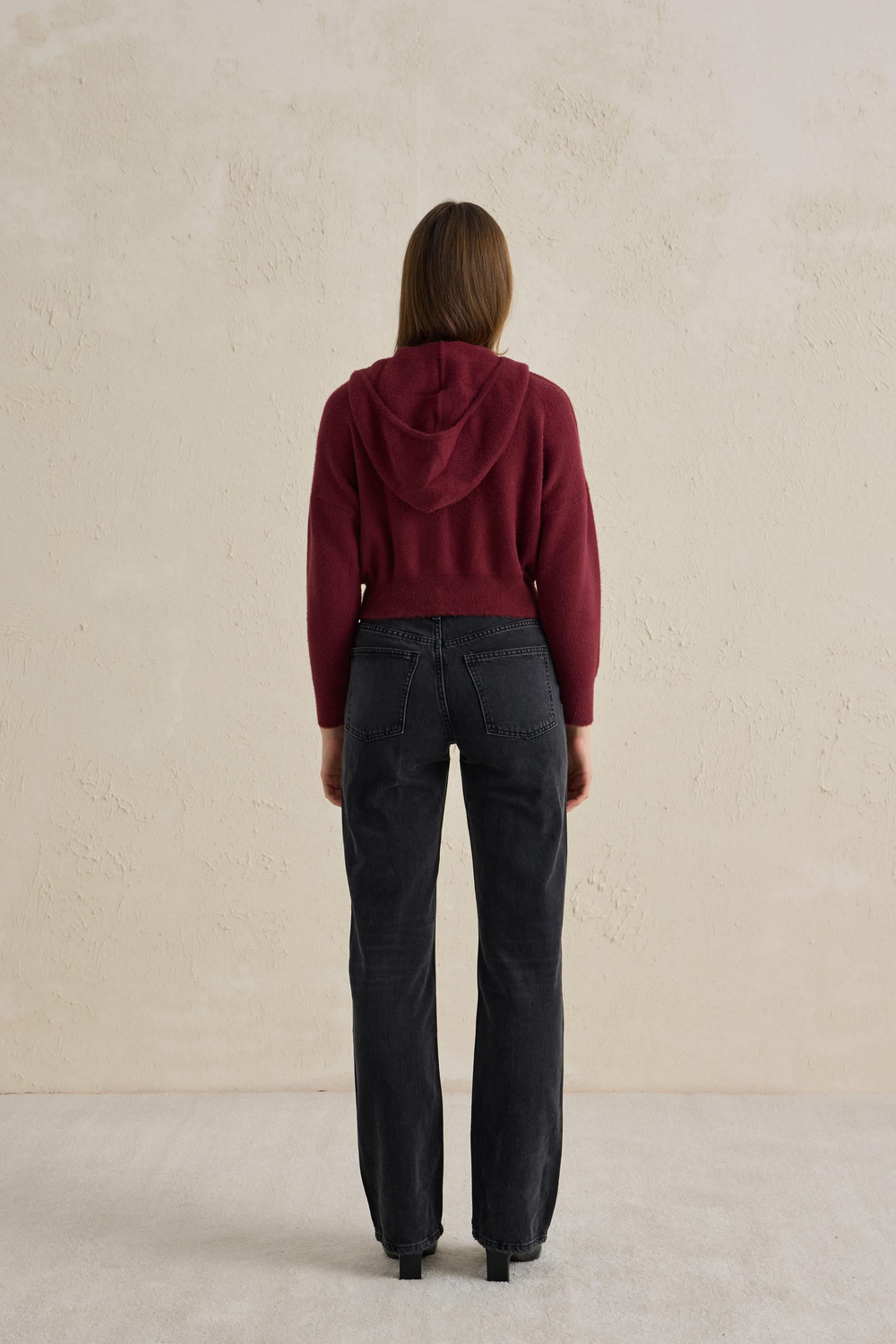 SOFT TOUCHE KAPÜŞONLU HIRKA BORDO