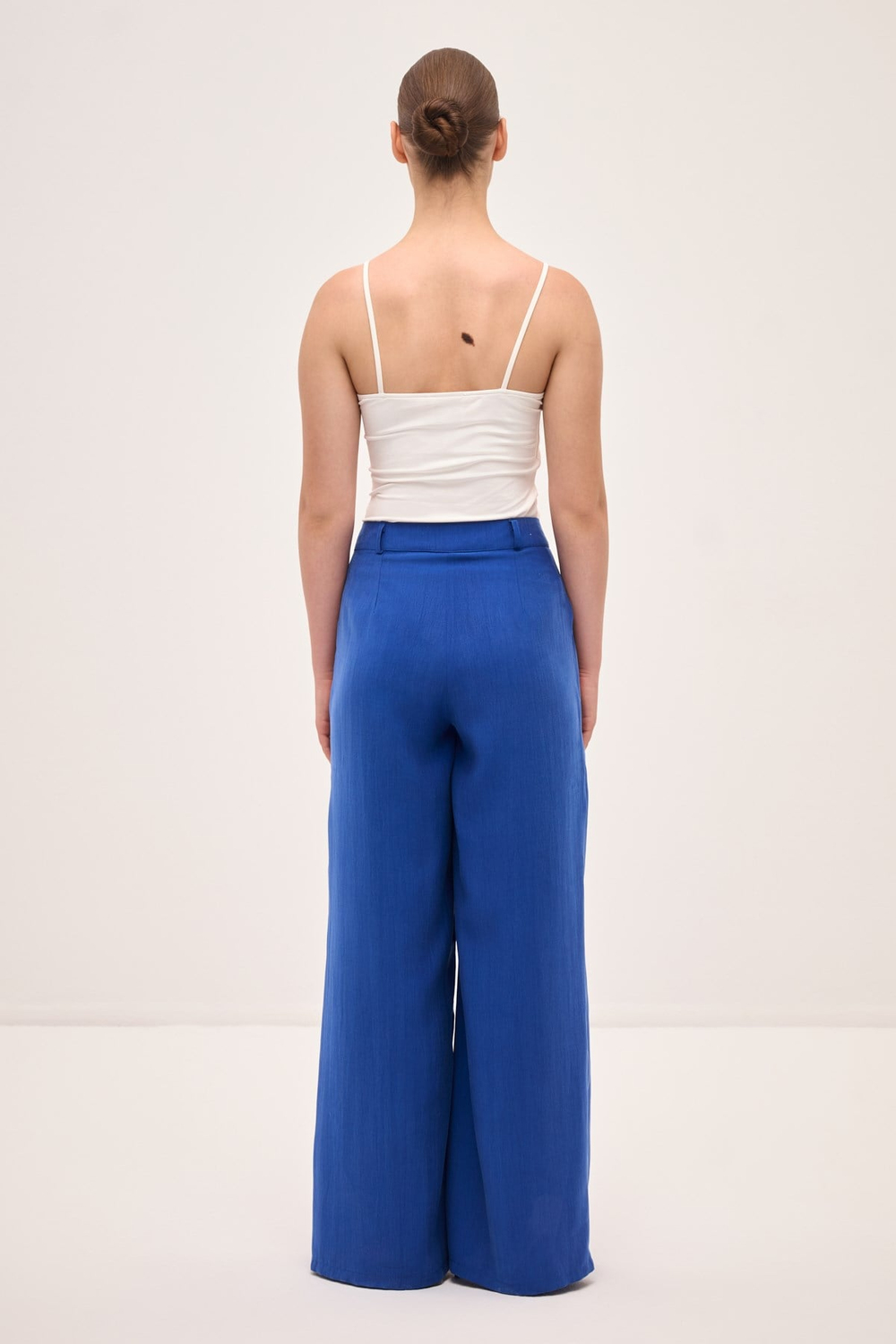 TAŞLANMIŞ MODAL DÖKÜMLÜ PANTOLON SAKS