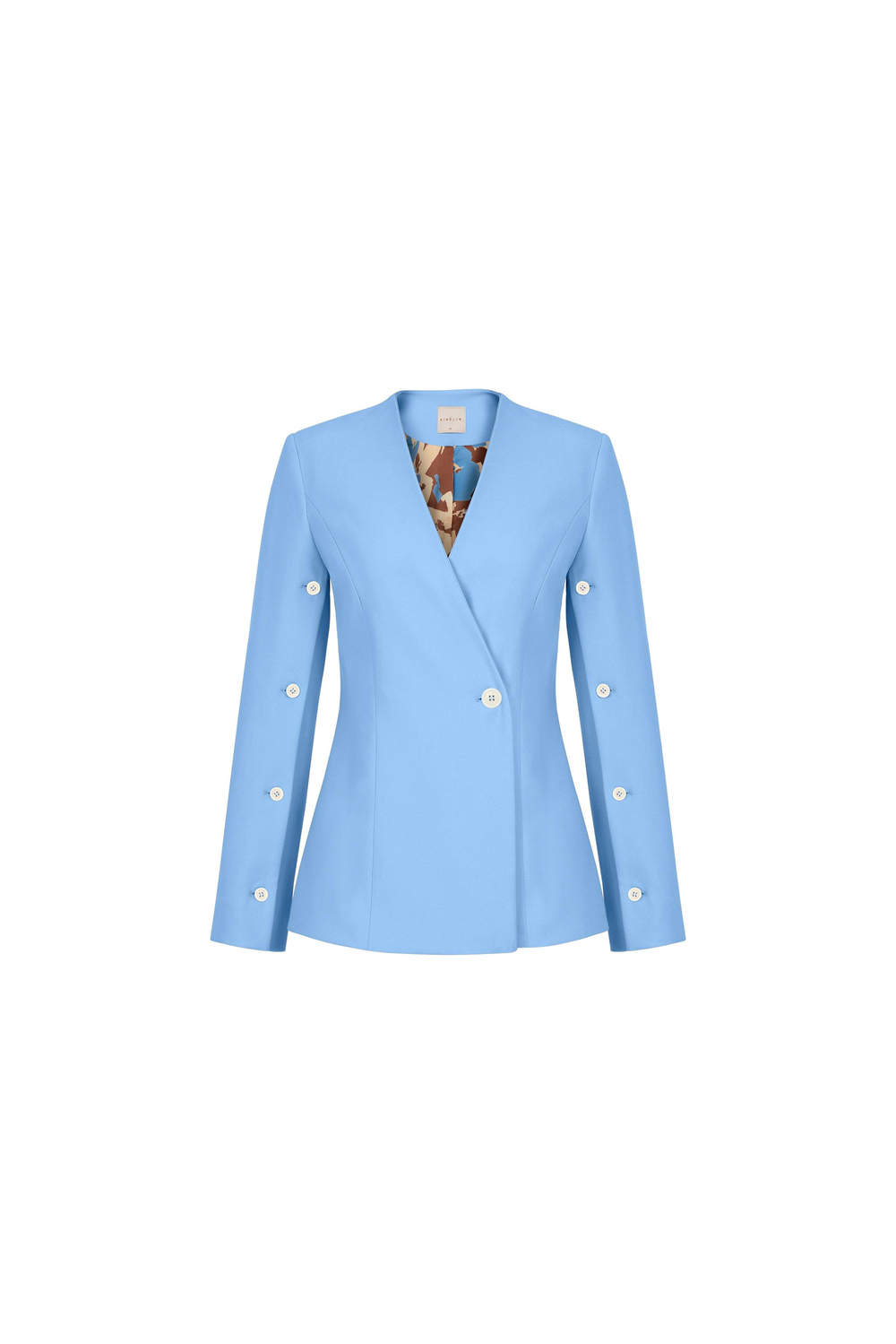 Kemik Düğmeli Poliviskon Ceket Bazalt Mavisi