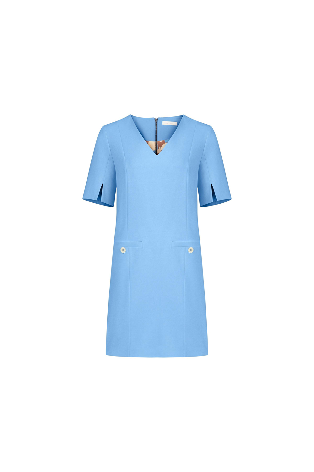 Mini Poliviskon Elbise Bazalt Mavisi