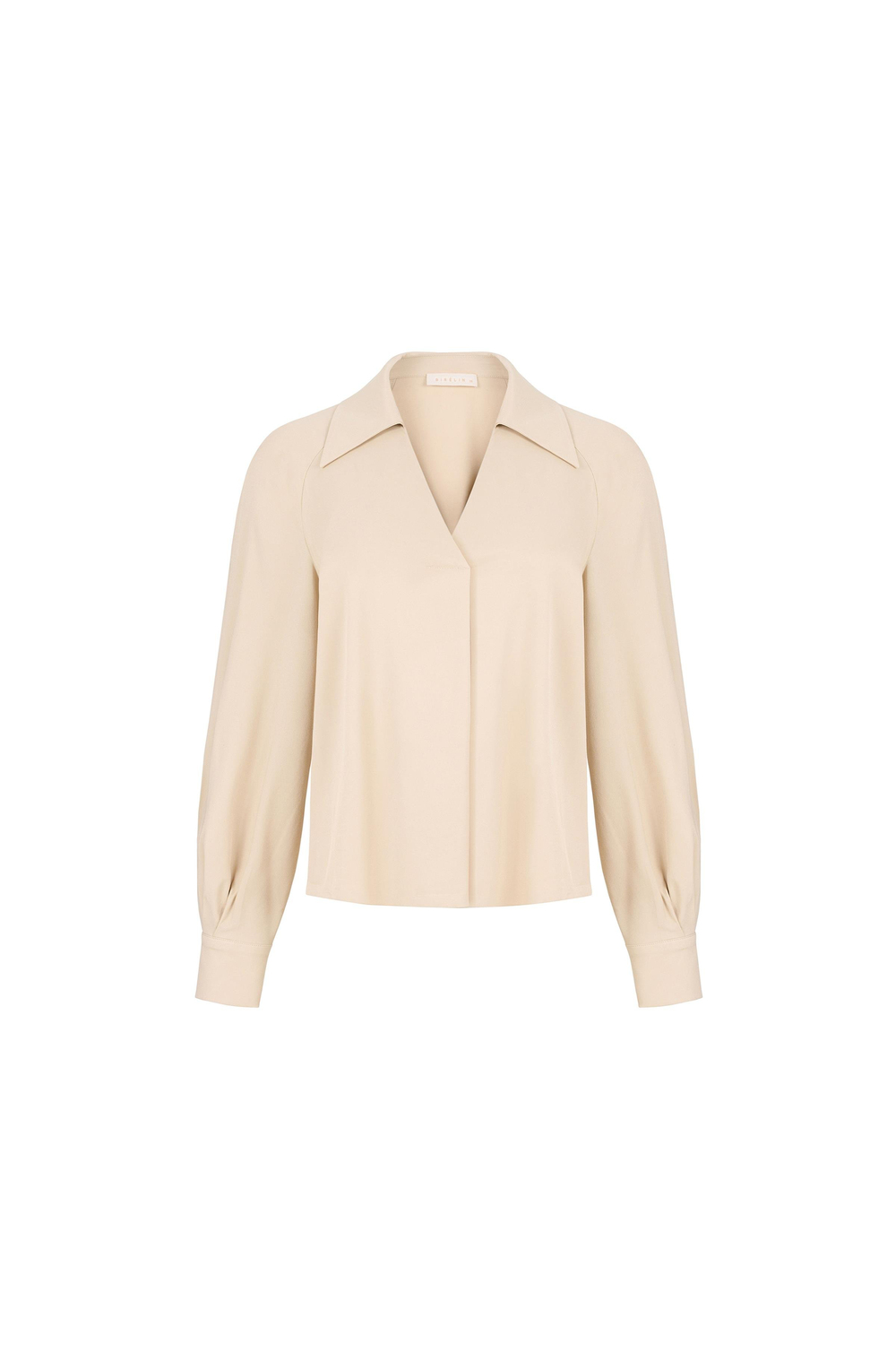 Şömiziye Yakalı Viskon Bluz Gri