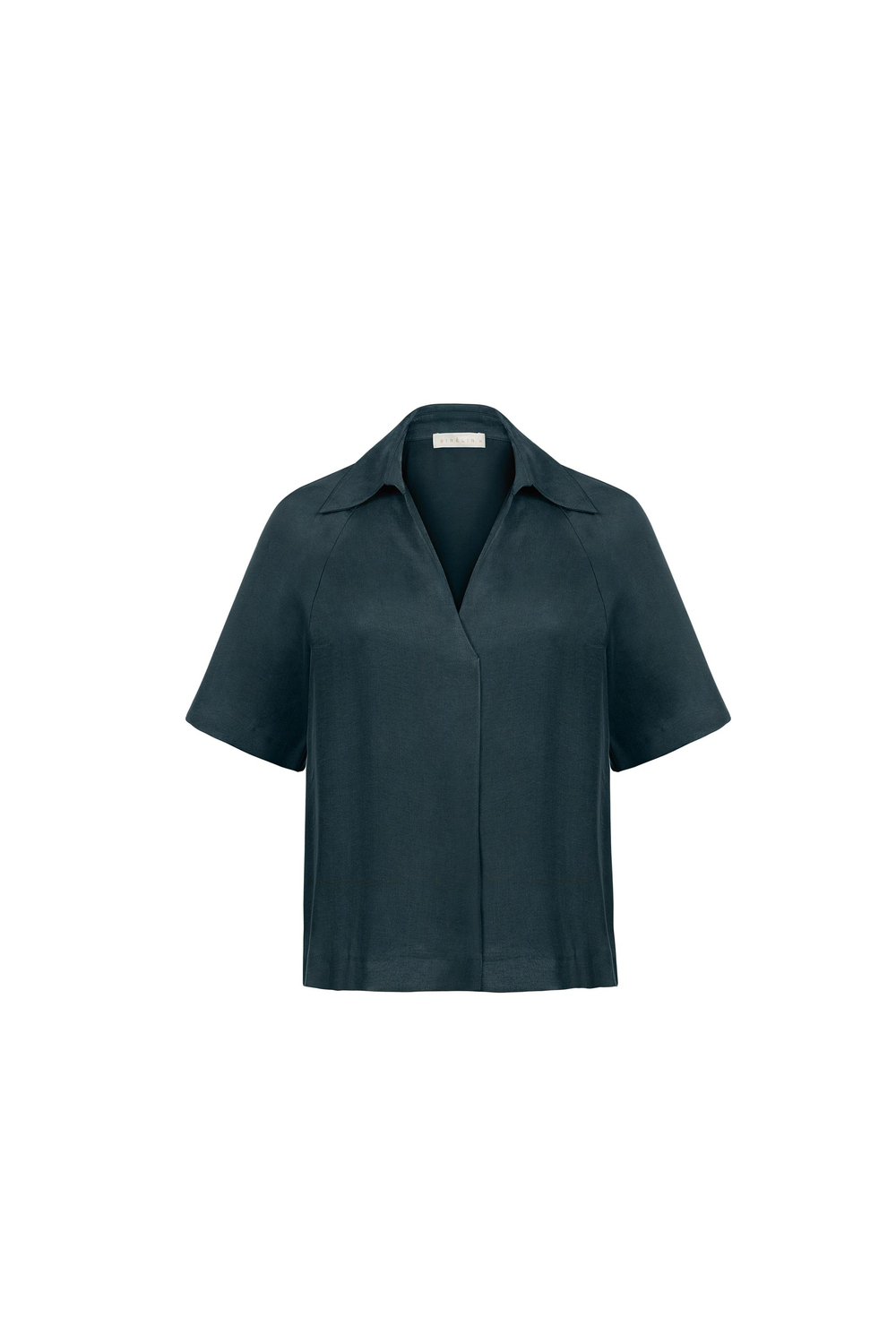 Tencel Karışımlı Bluz Koyu Orman Yeşili