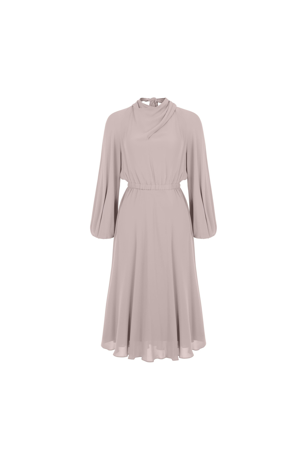 Tie Detail Dress Beıge
