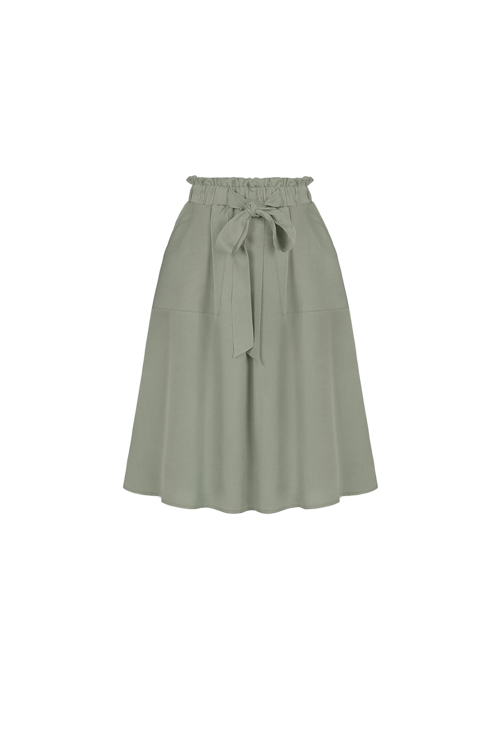 Beli Büzgülü Tencel Karışımlı Etek