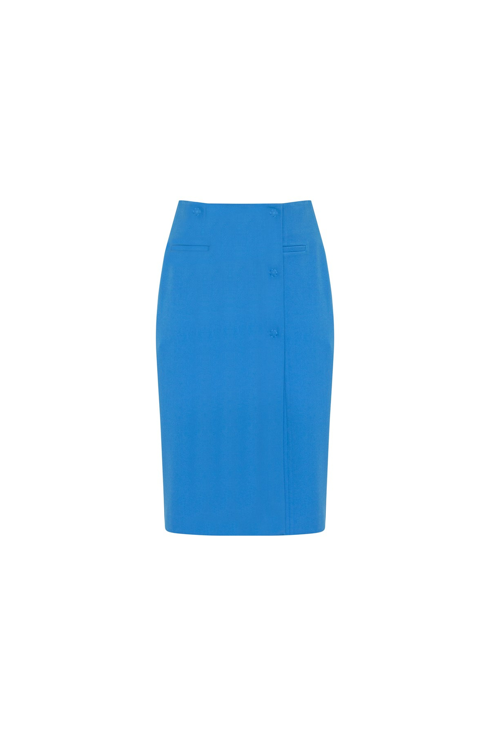 Wrapped Skirt With Snap Opening Blue Jewel