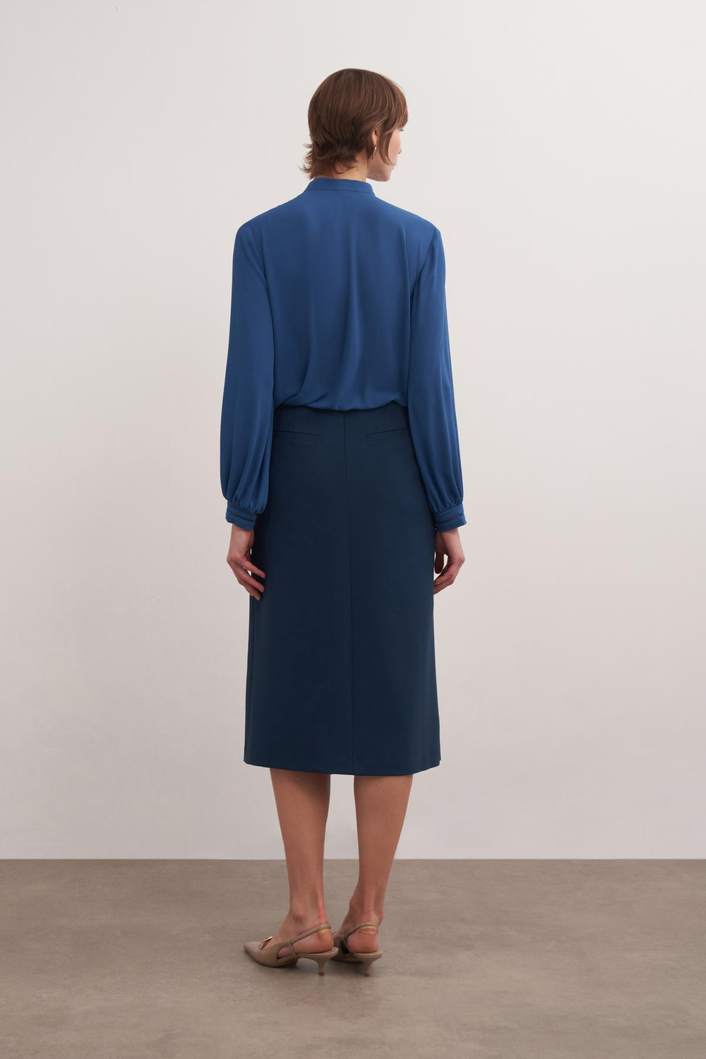 Cut-out Detail Blouse Dark Moss