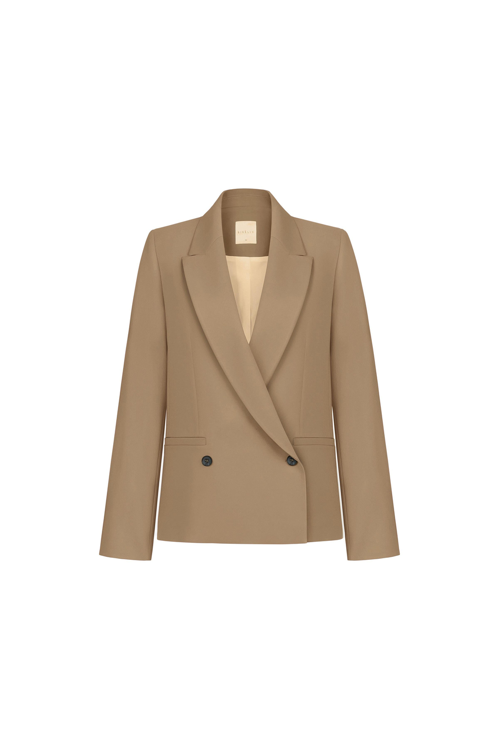 Deep Double-breasted Closure Jacket Khakı