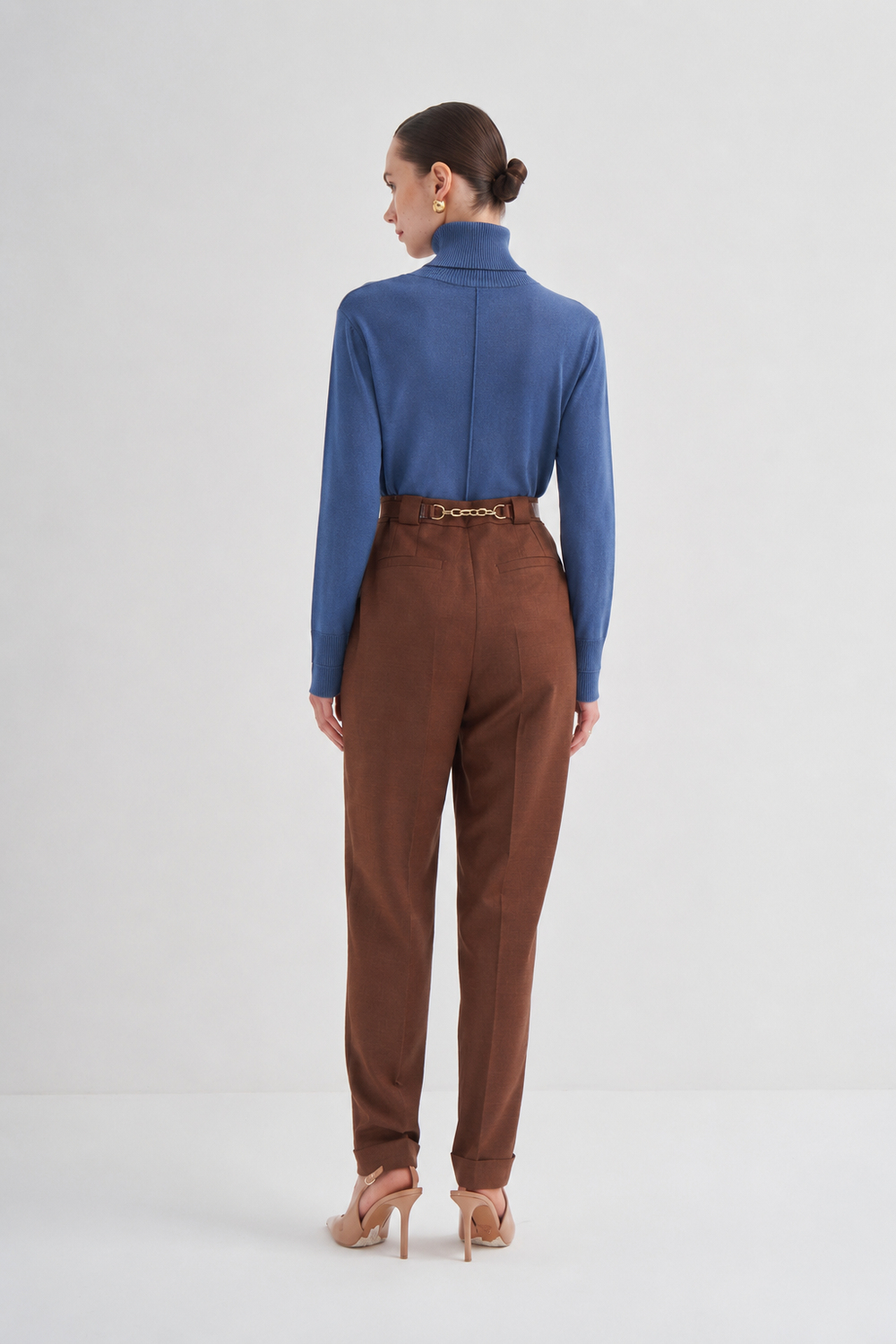 Stand Collar Knitwear Indıgo