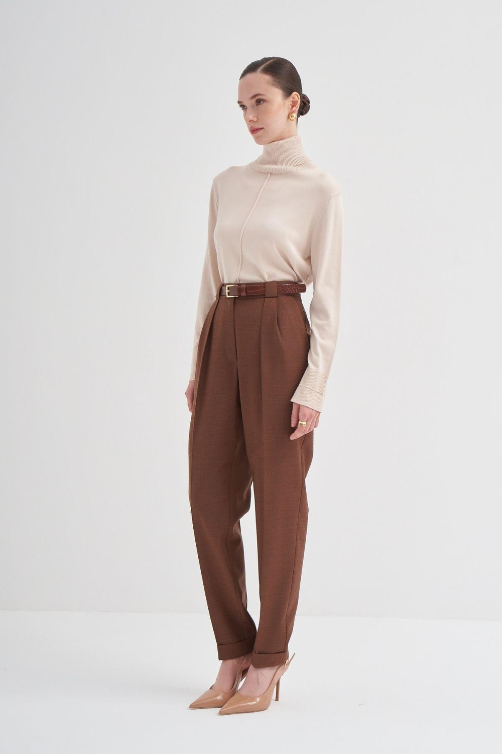 Stand Collar Knitwear Stone