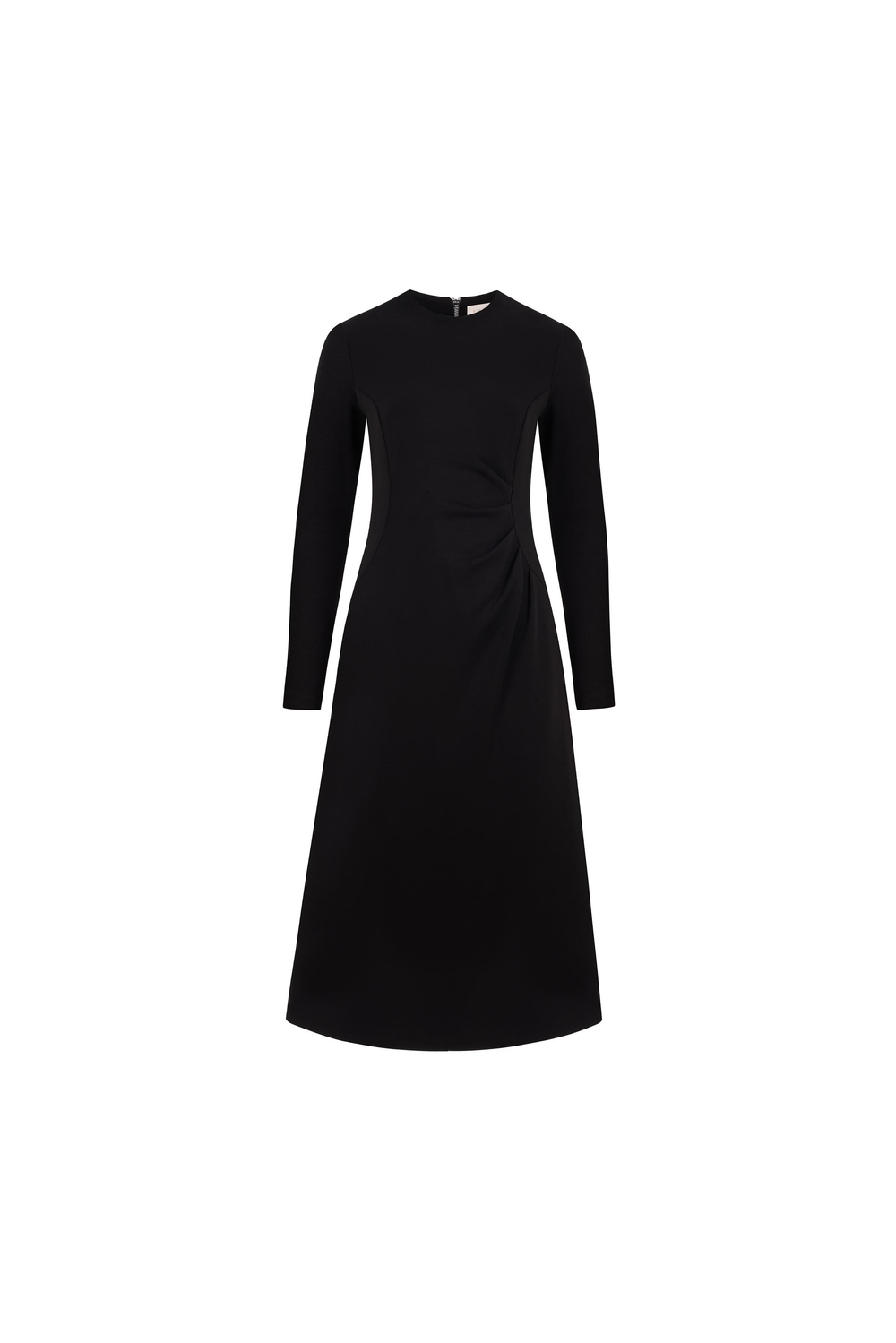 Draped Detail Knit Dress Black