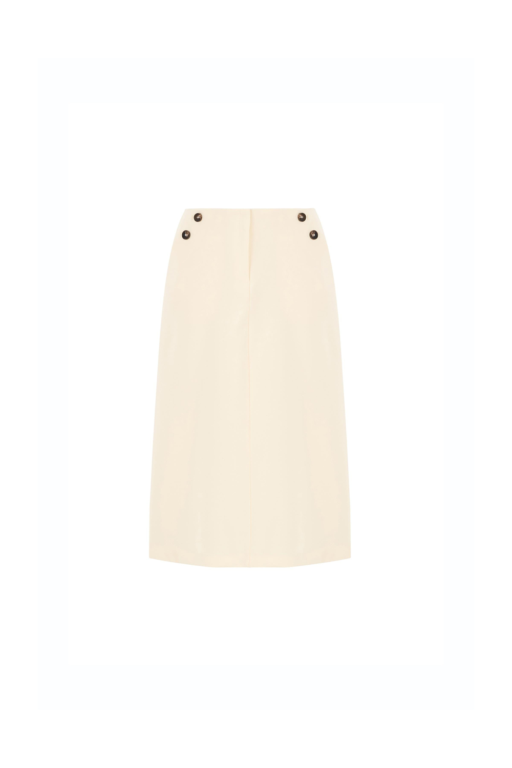 Button Detail Polyester-viscose Skirt Wınter Whıte