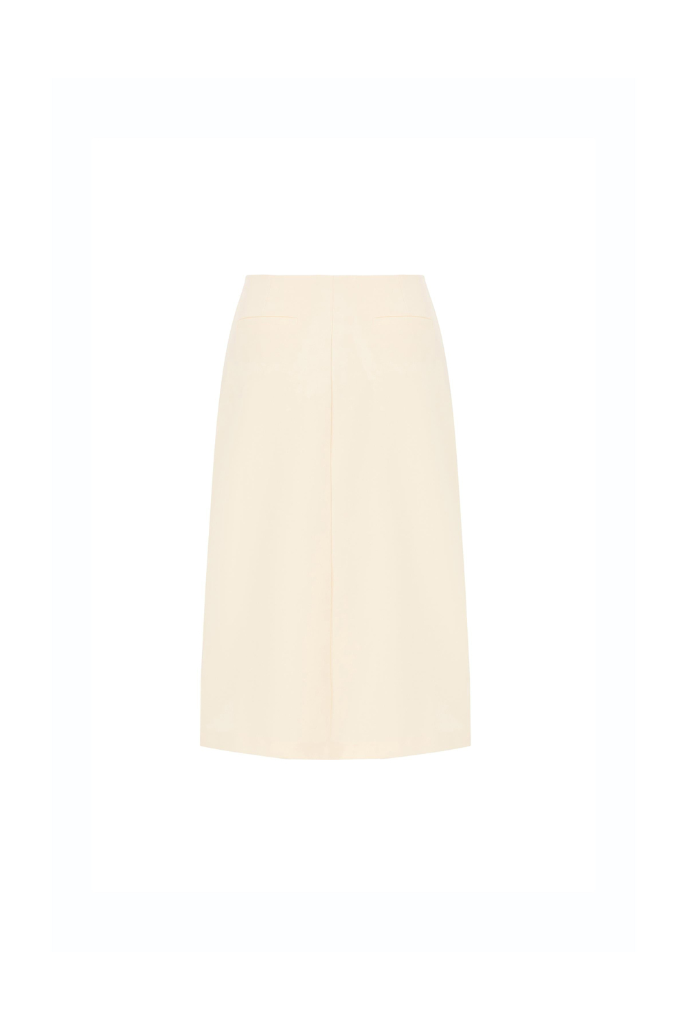 Button Detail Polyester-viscose Skirt Wınter Whıte