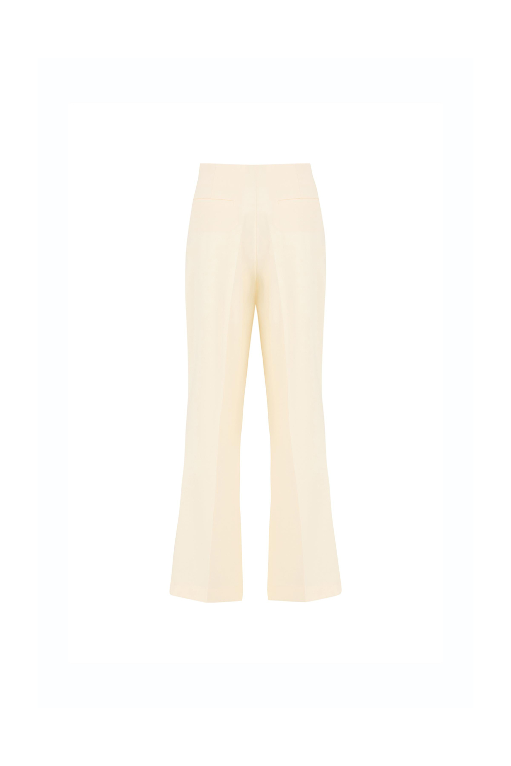 Button Detail Polyester-viscose Trousers Wınter Whıte