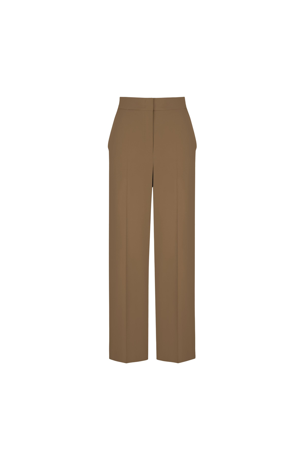 Straight Leg Viscose Trousers Khakı