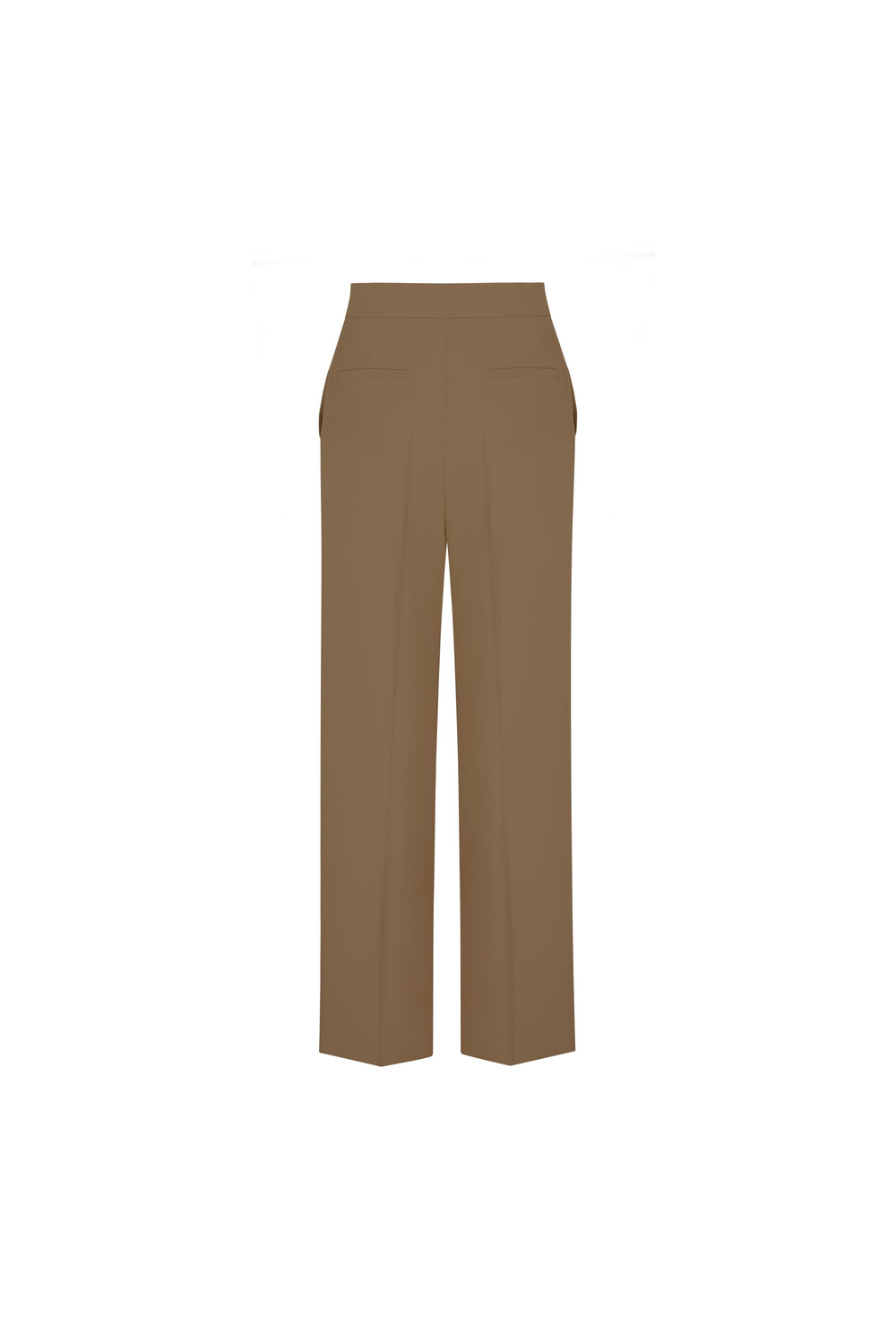 Straight Leg Viscose Trousers Khakı