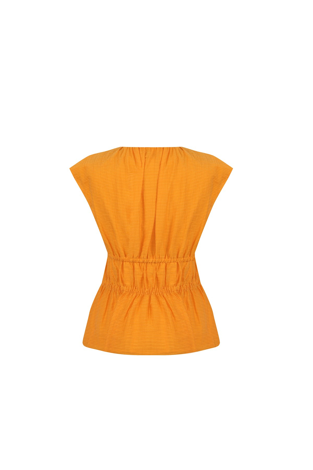 Elastik Bantlı Peplum Bluz Parlak Turuncu