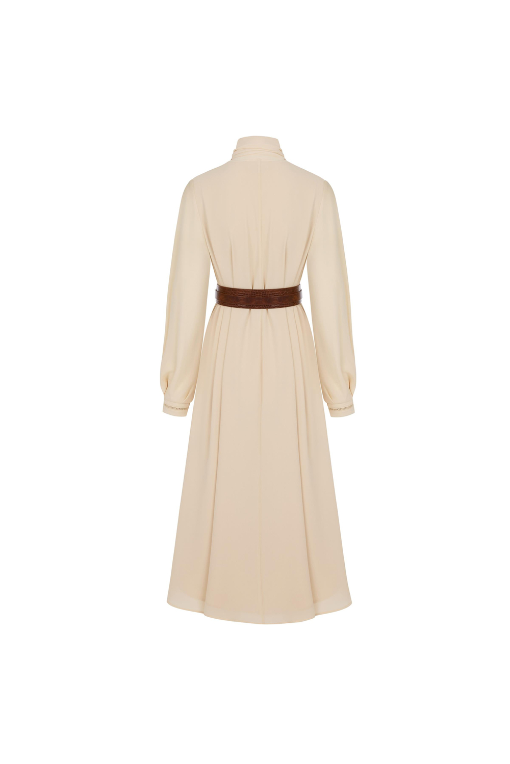 Scarf-detail Draped Dress Panna Cota