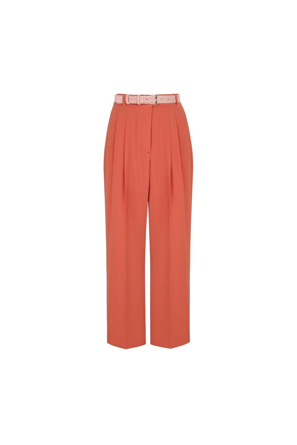 Cropped Fit Crepe Trousers Flame