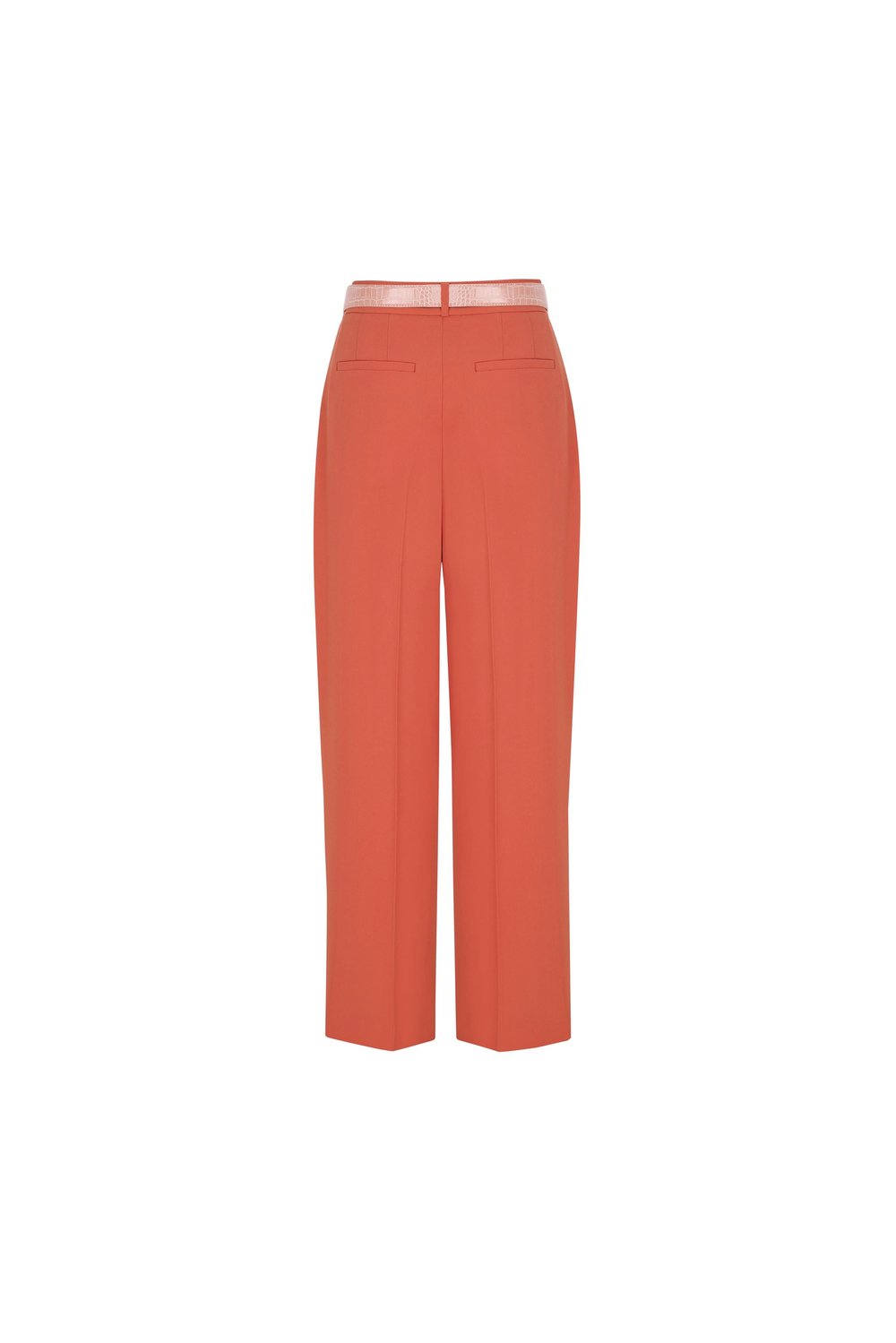 Cropped Fit Crepe Trousers Flame