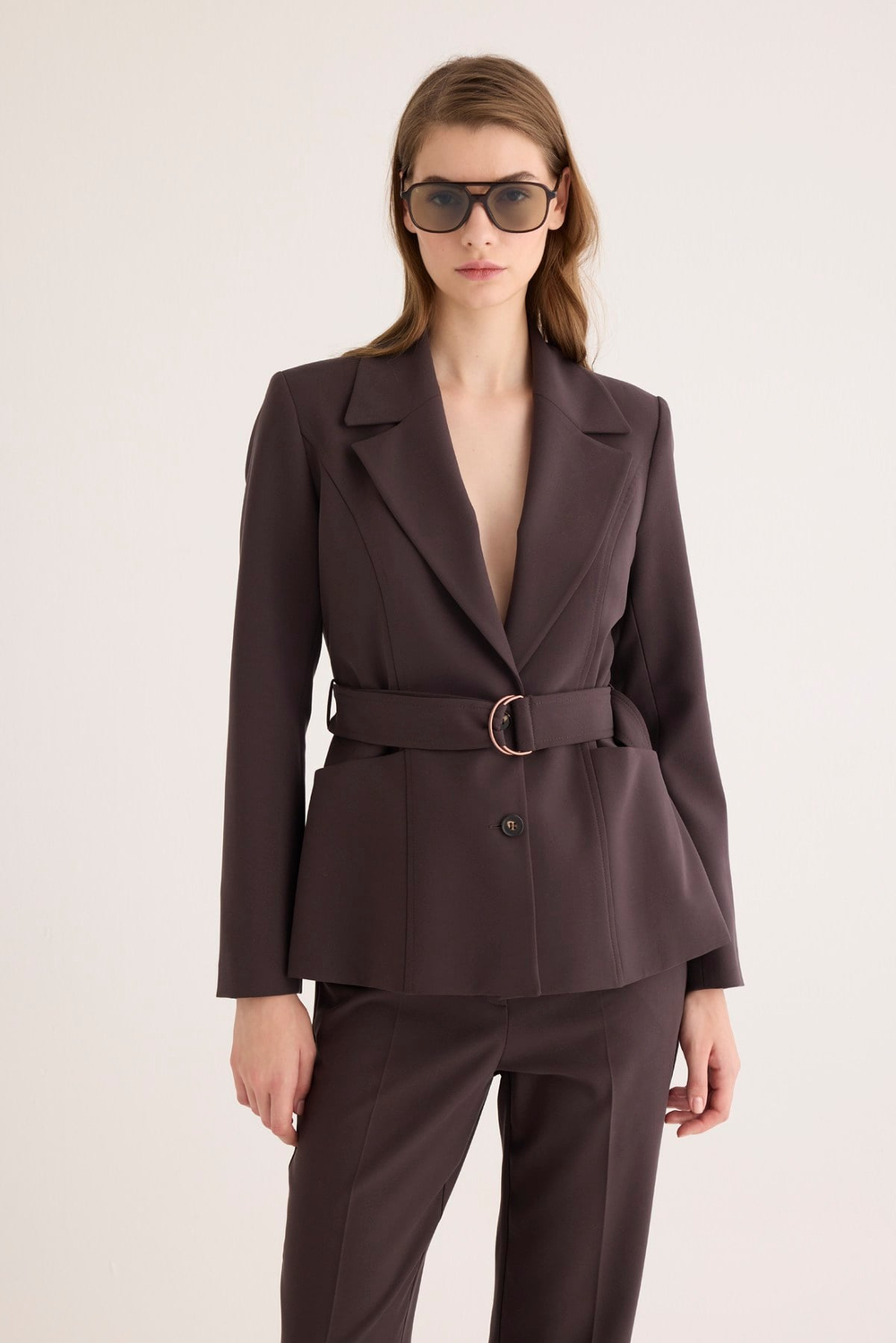Kemer Detaylı Blazer Ceket