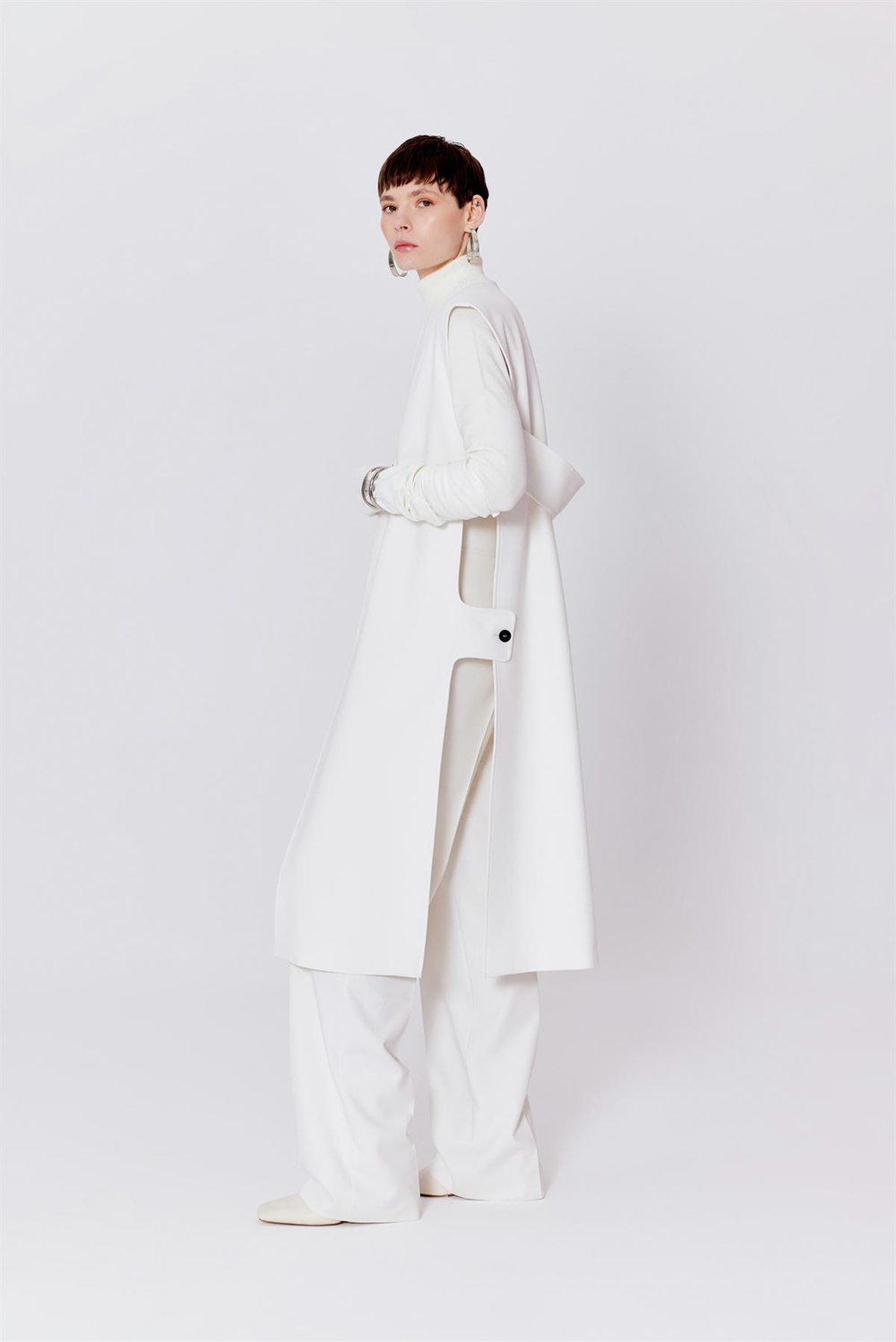 Belt Detailed Vest Ivory