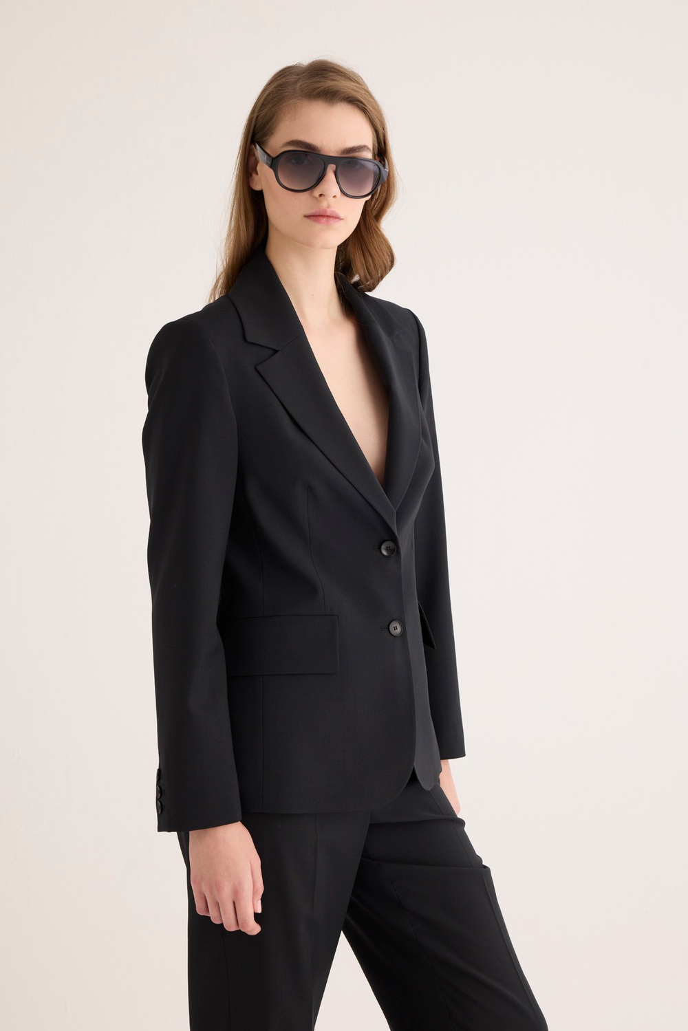 Klasik Kesim Siyah Blazer Ceket