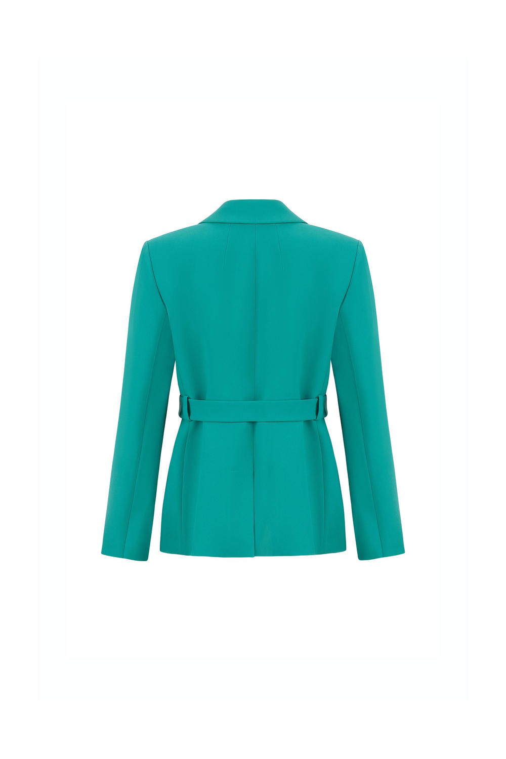 Contrast Button Detailed Crepe Jacket Deep Blue