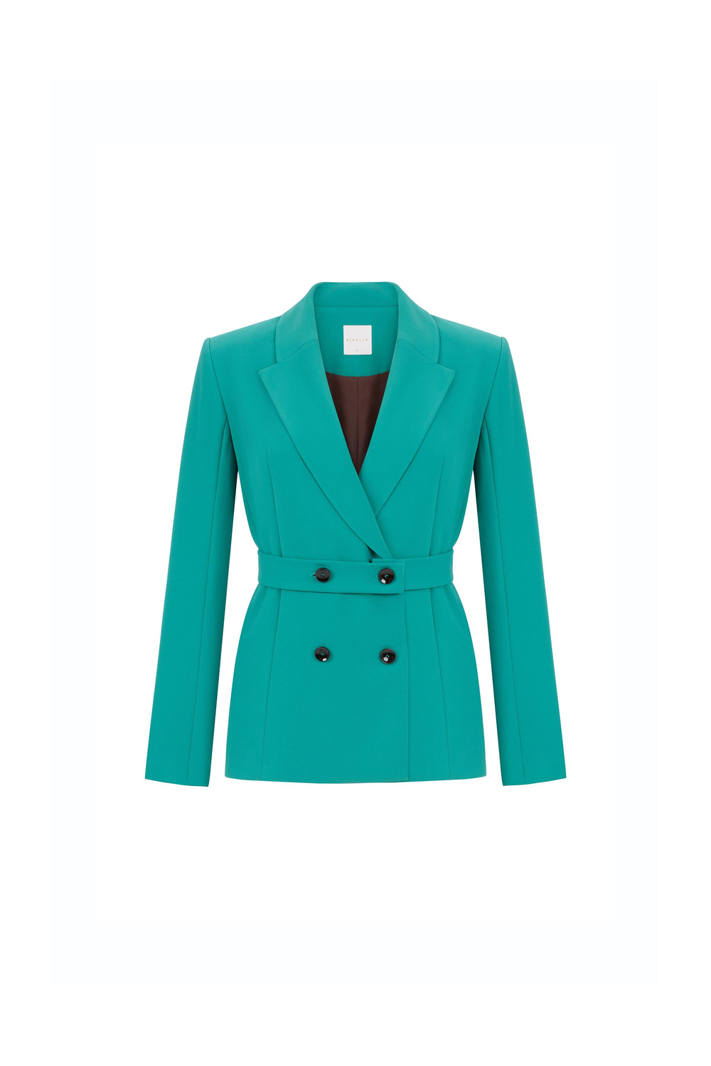 Contrast Button Detailed Crepe Jacket Deep Blue