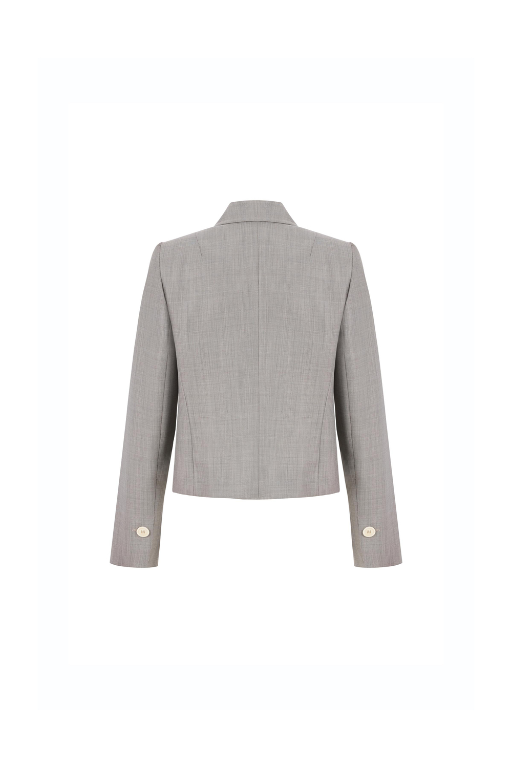 Double-breasted Wool Short Jacket Mınk