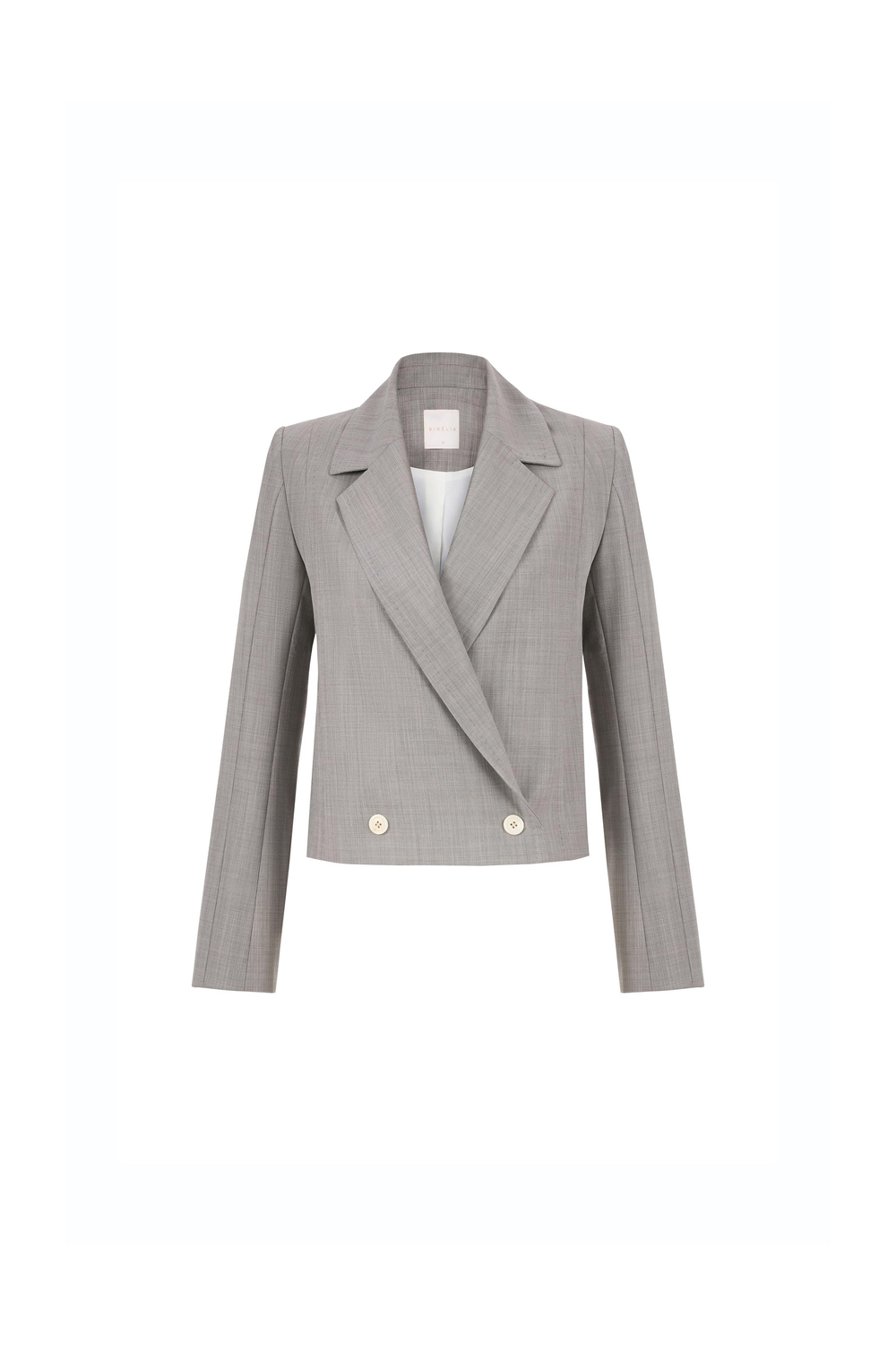 Double-breasted Wool Short Jacket Mınk