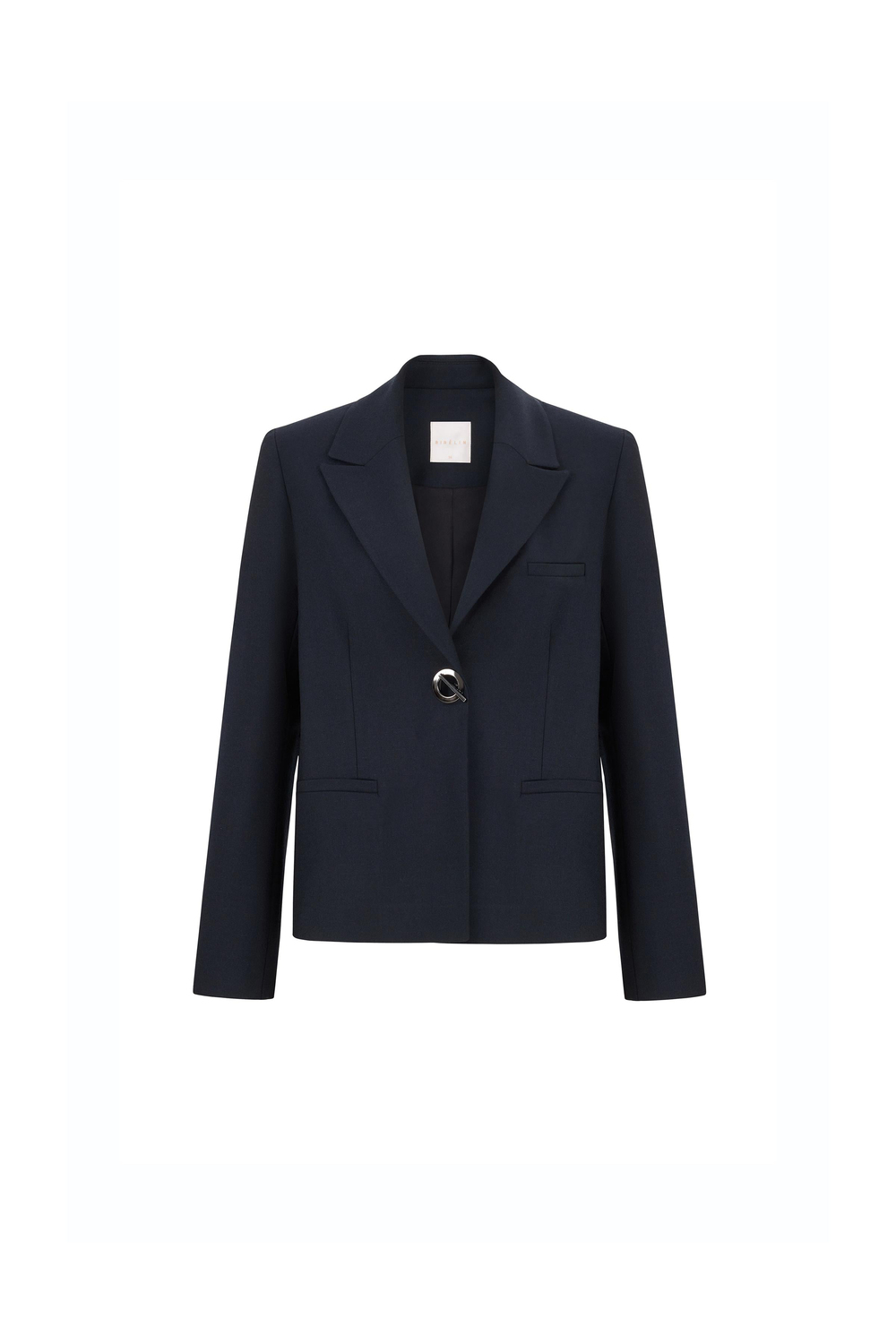 Wolljacke mit Ösen-Details in Schwarz