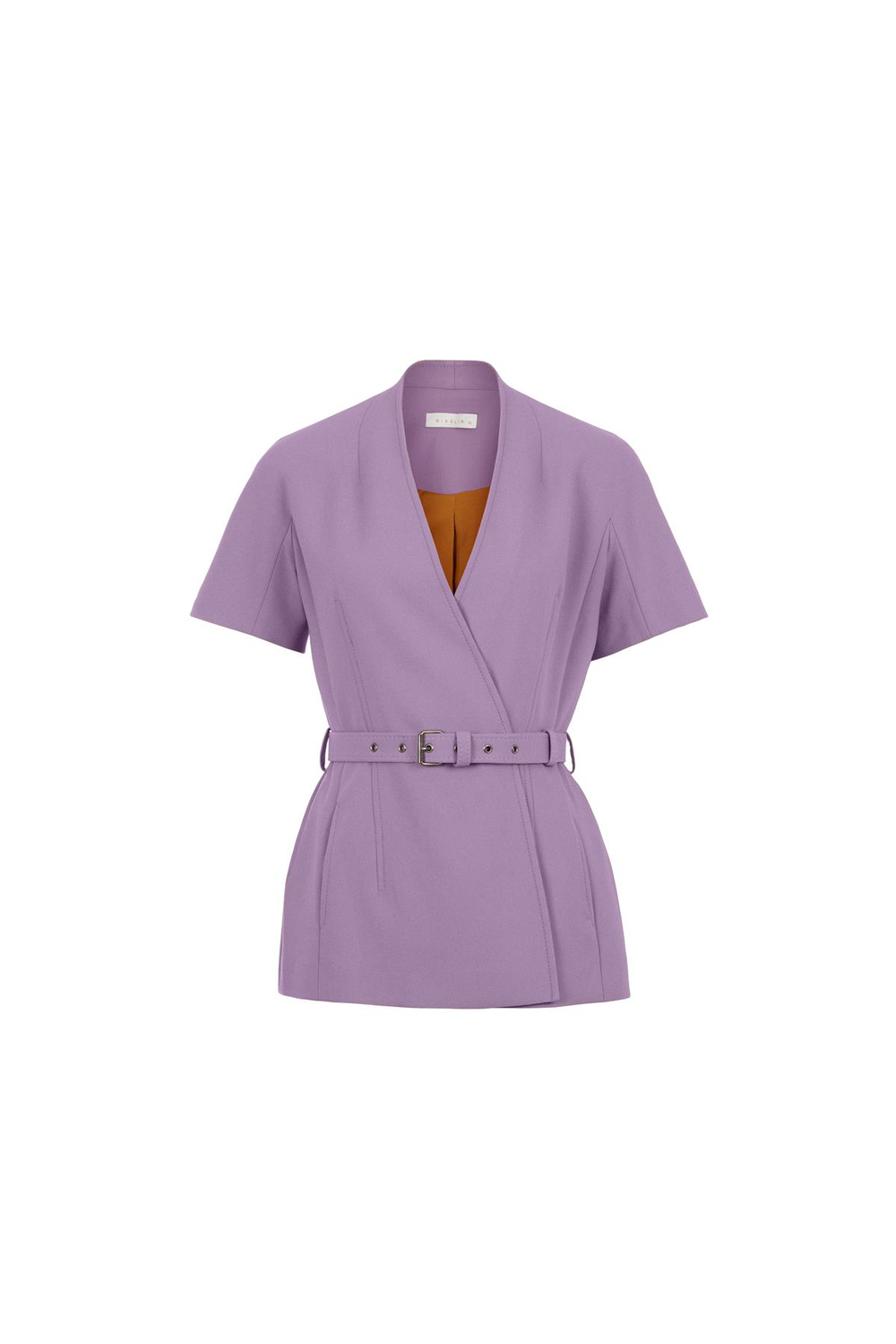 Short Sleeve Jacket With Belt Lılac