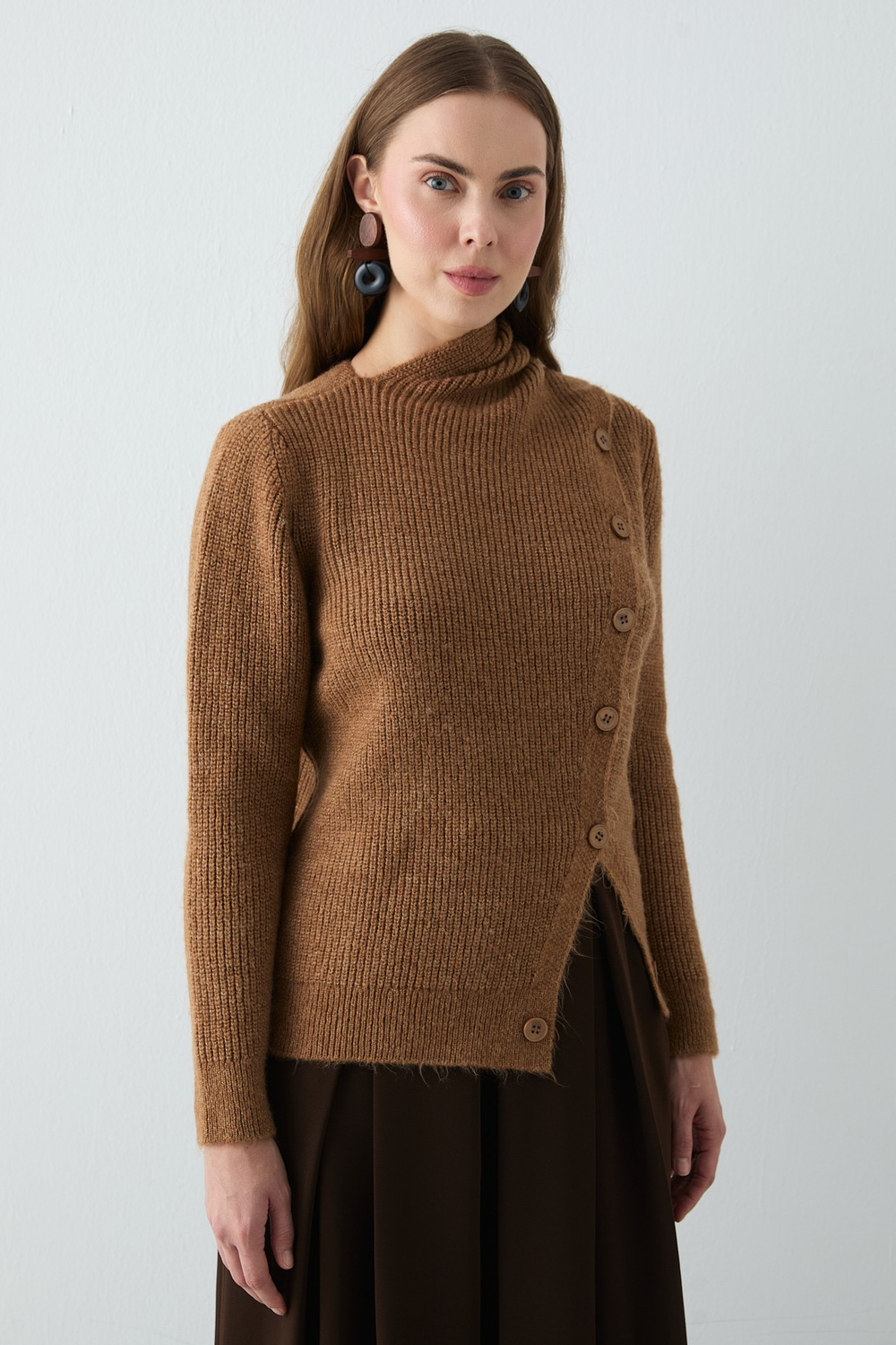 Arya Atkılı Hırka Camel