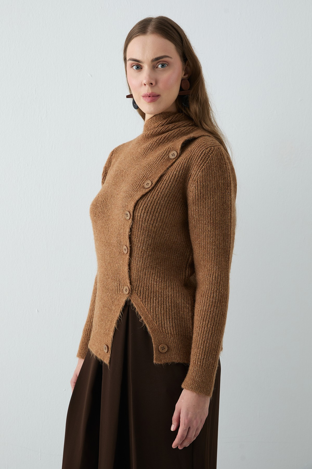 Arya Atkılı Hırka Camel