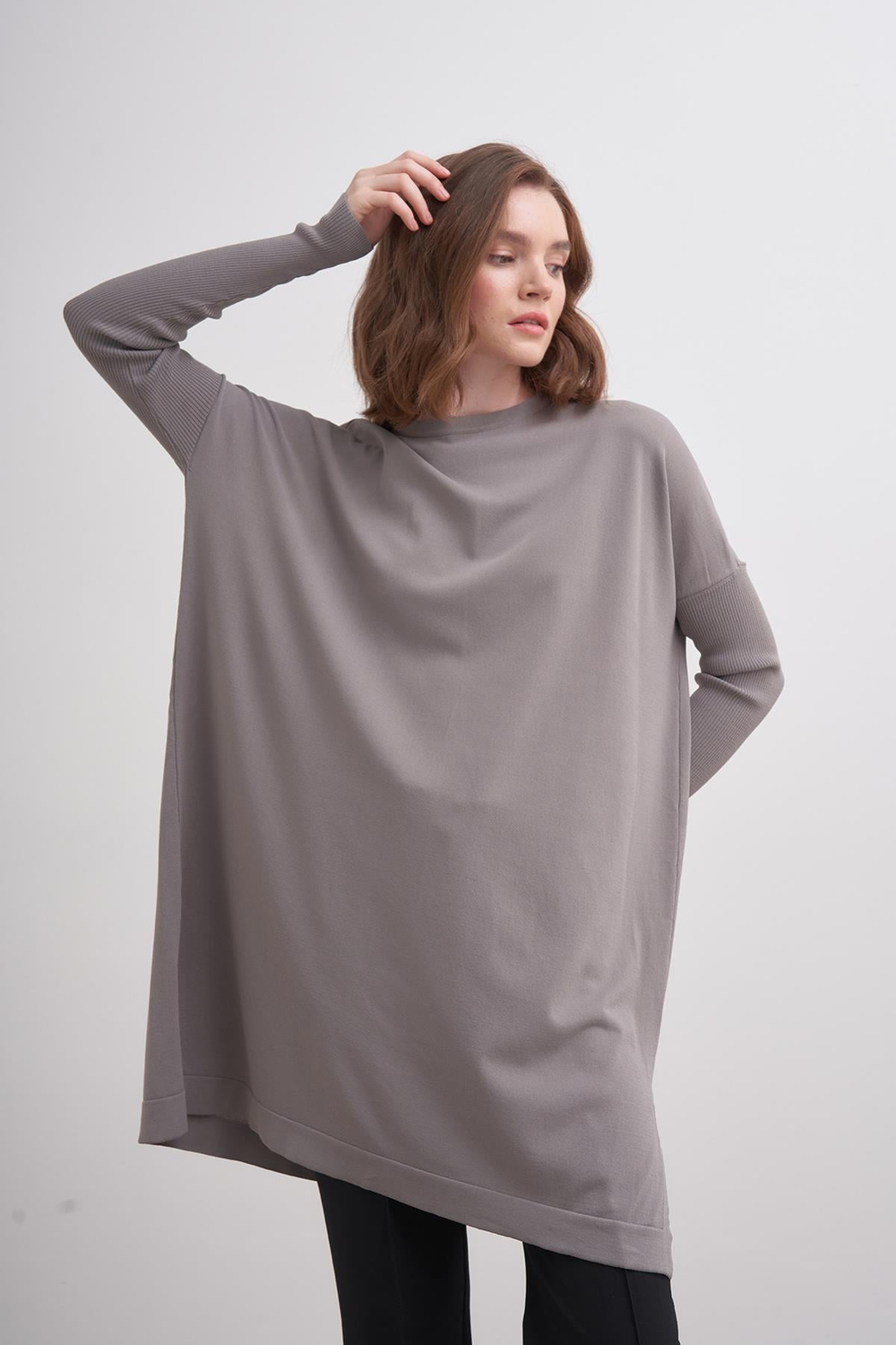 Rayon Basic Tunik Gri