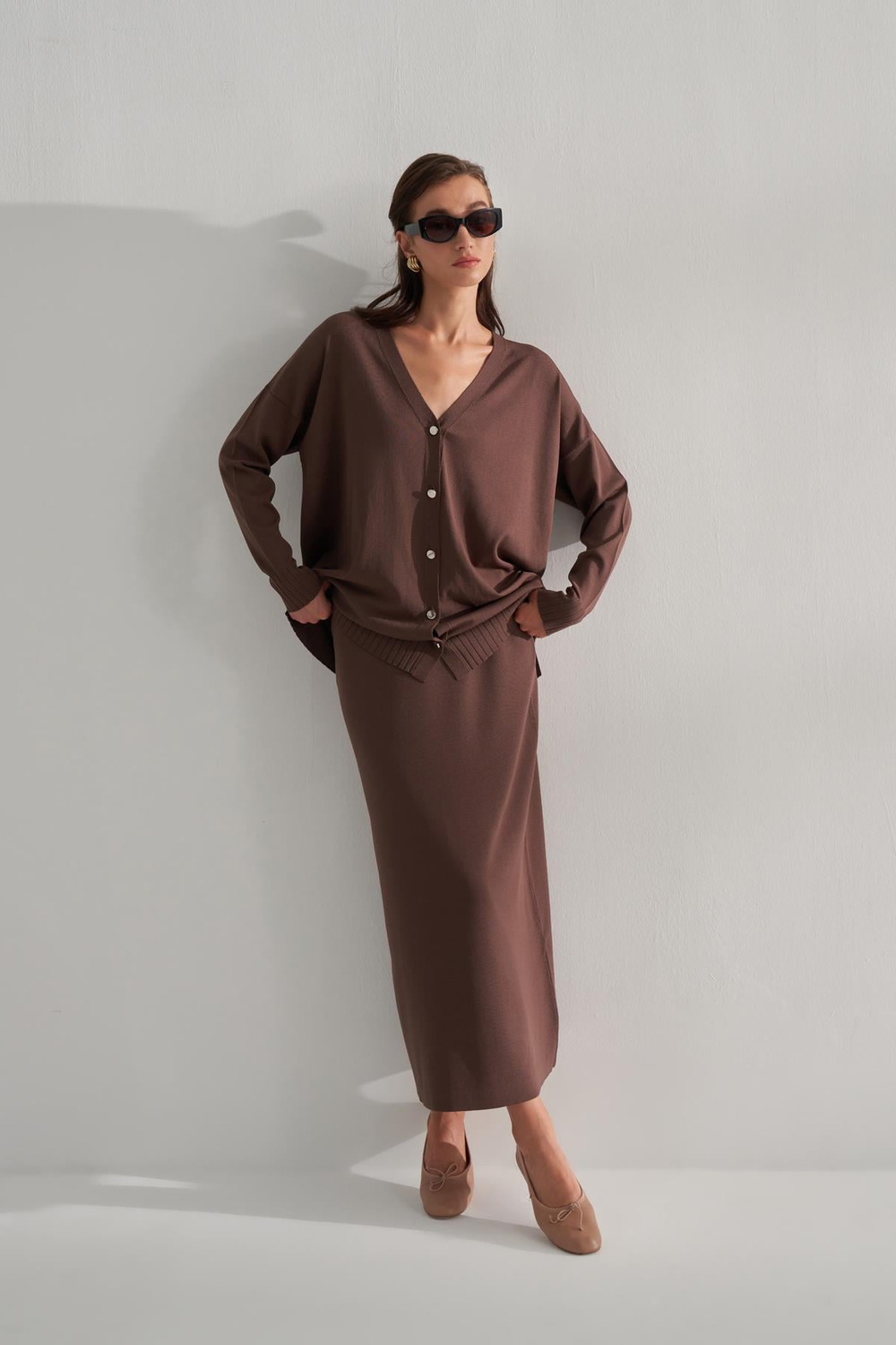 Rayon Merserize Etek Acı Kahve