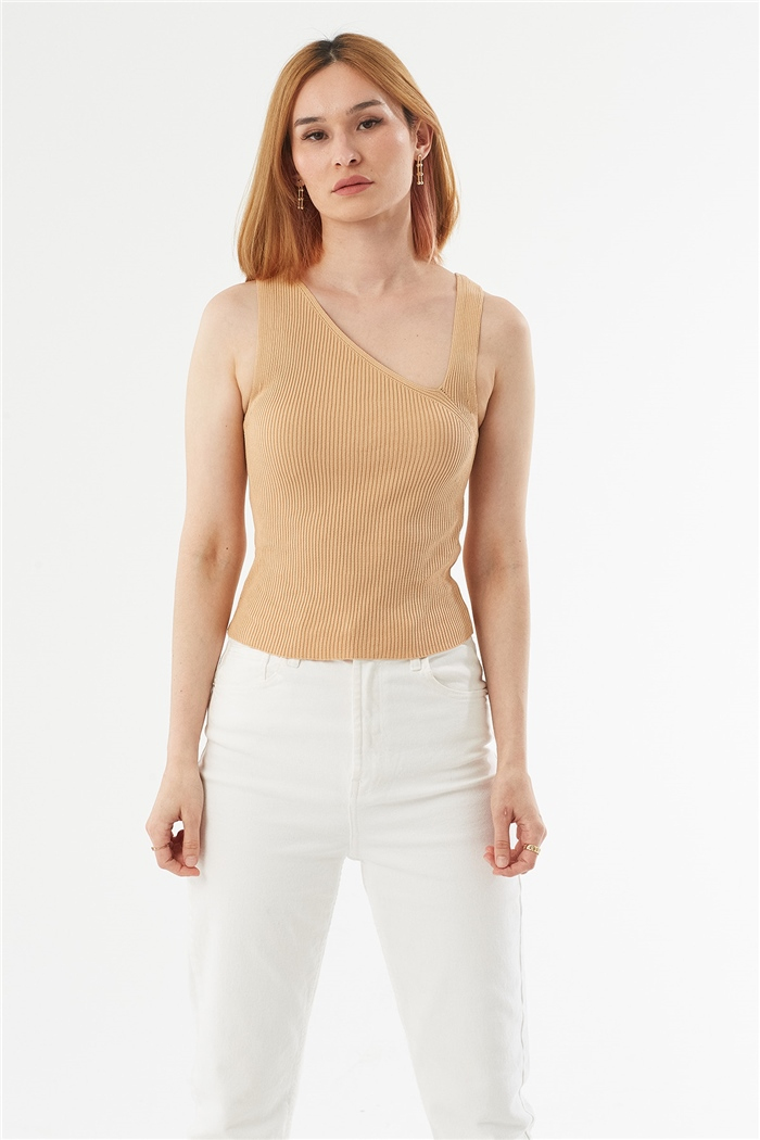 Avrile Asimetrik Yaka Atlet  CAMEL  A92095-S